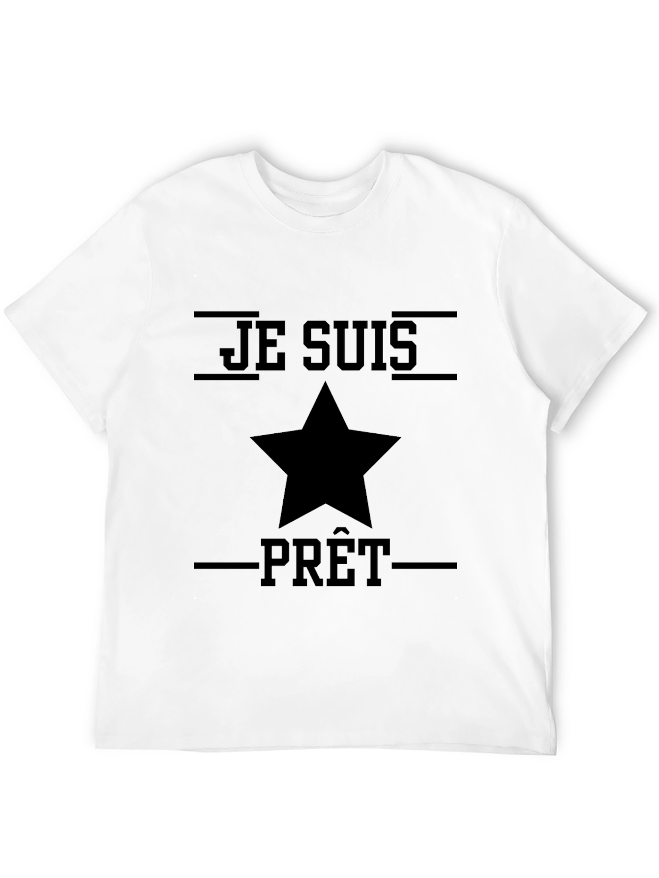Black Je Suis Prêt Graphic Tee - Black Cotton Shirt view 12