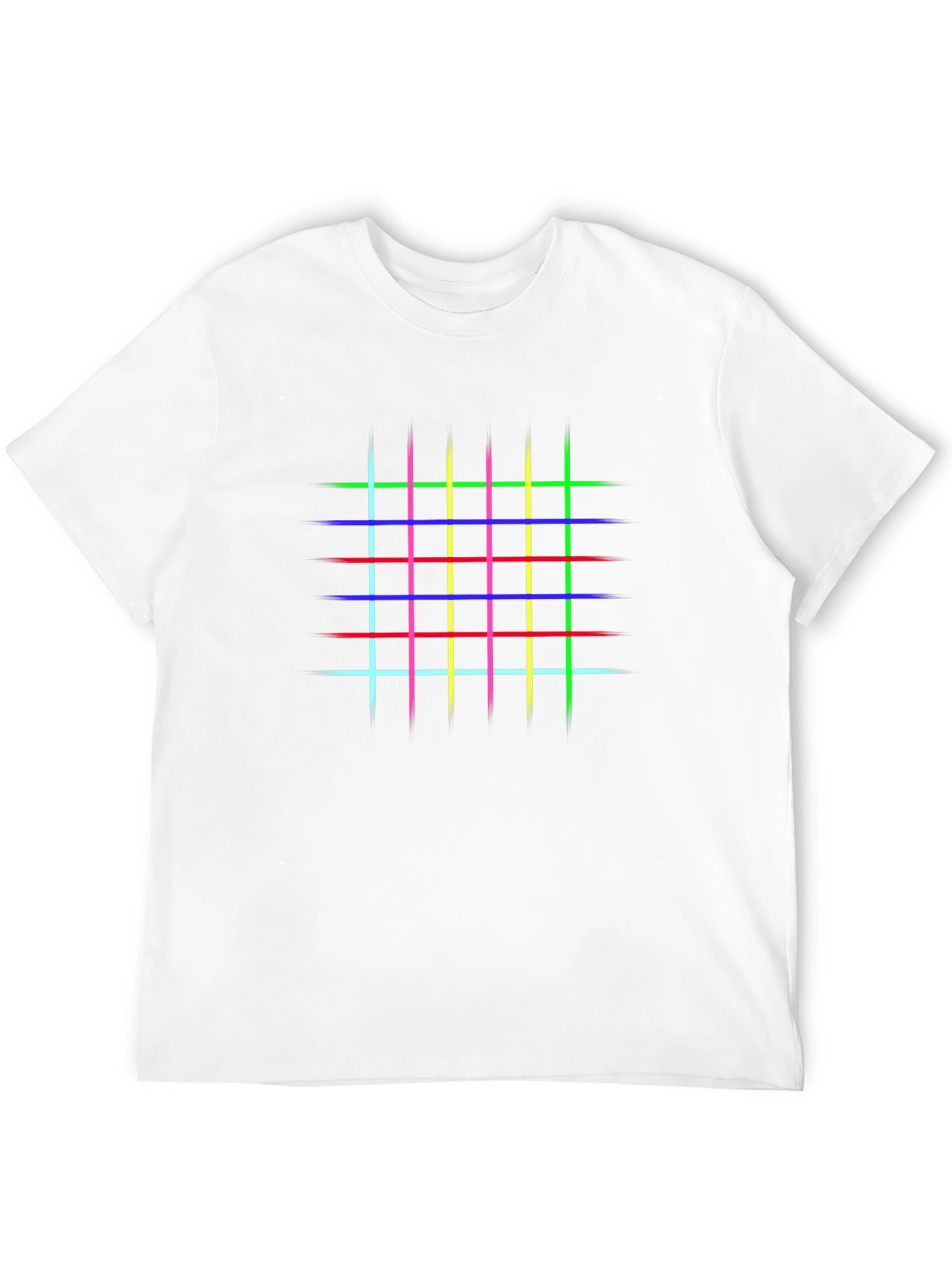 Black Retro Grid T-Shirt - Geometric Design view 12