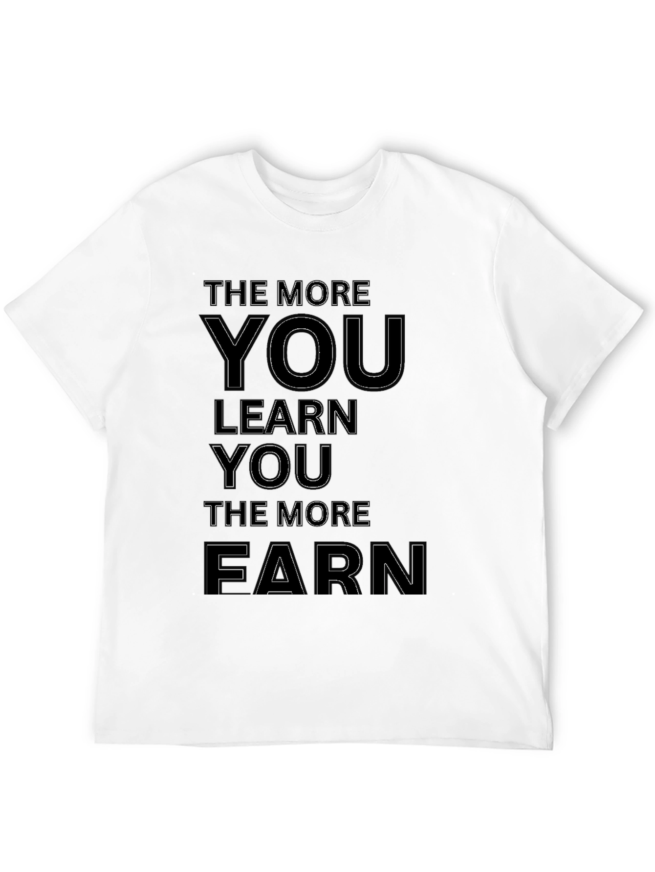 Black The More You Learn Motivational Graphic Tee view 12