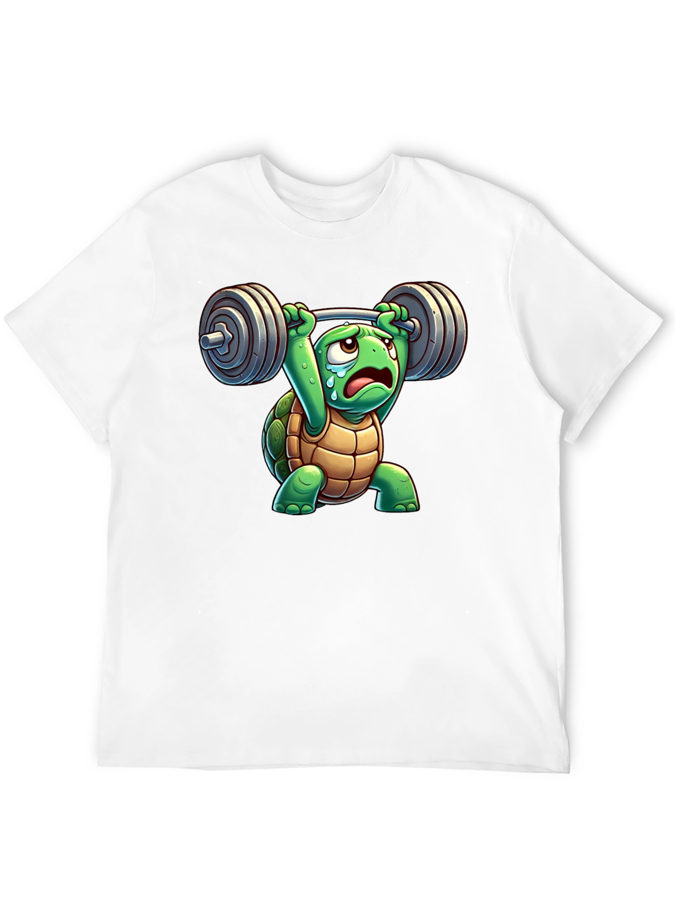 Black Turtle Lifting Weights T-Shirt view 12
