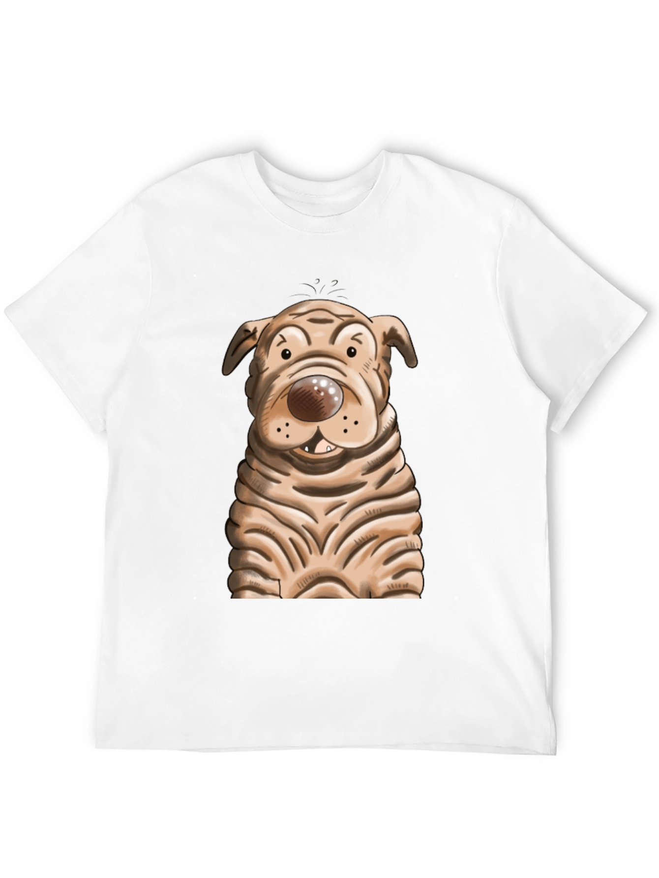 Black Cartoon Dog Graphic T-Shirt - Unisex Crew Neck view 12
