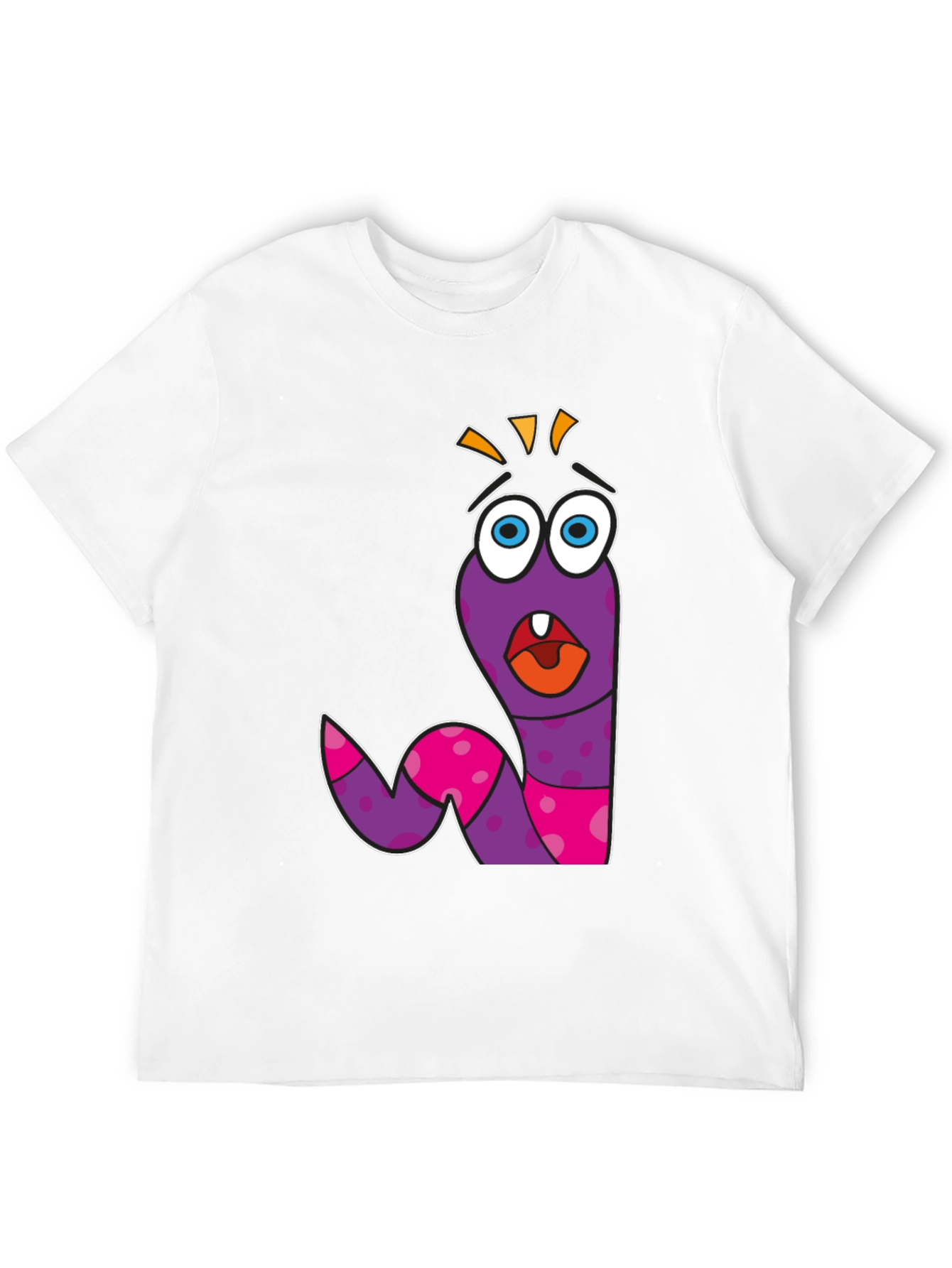 Black Cartoon Worm Graphic Tee - Funny & Unique Design view 12