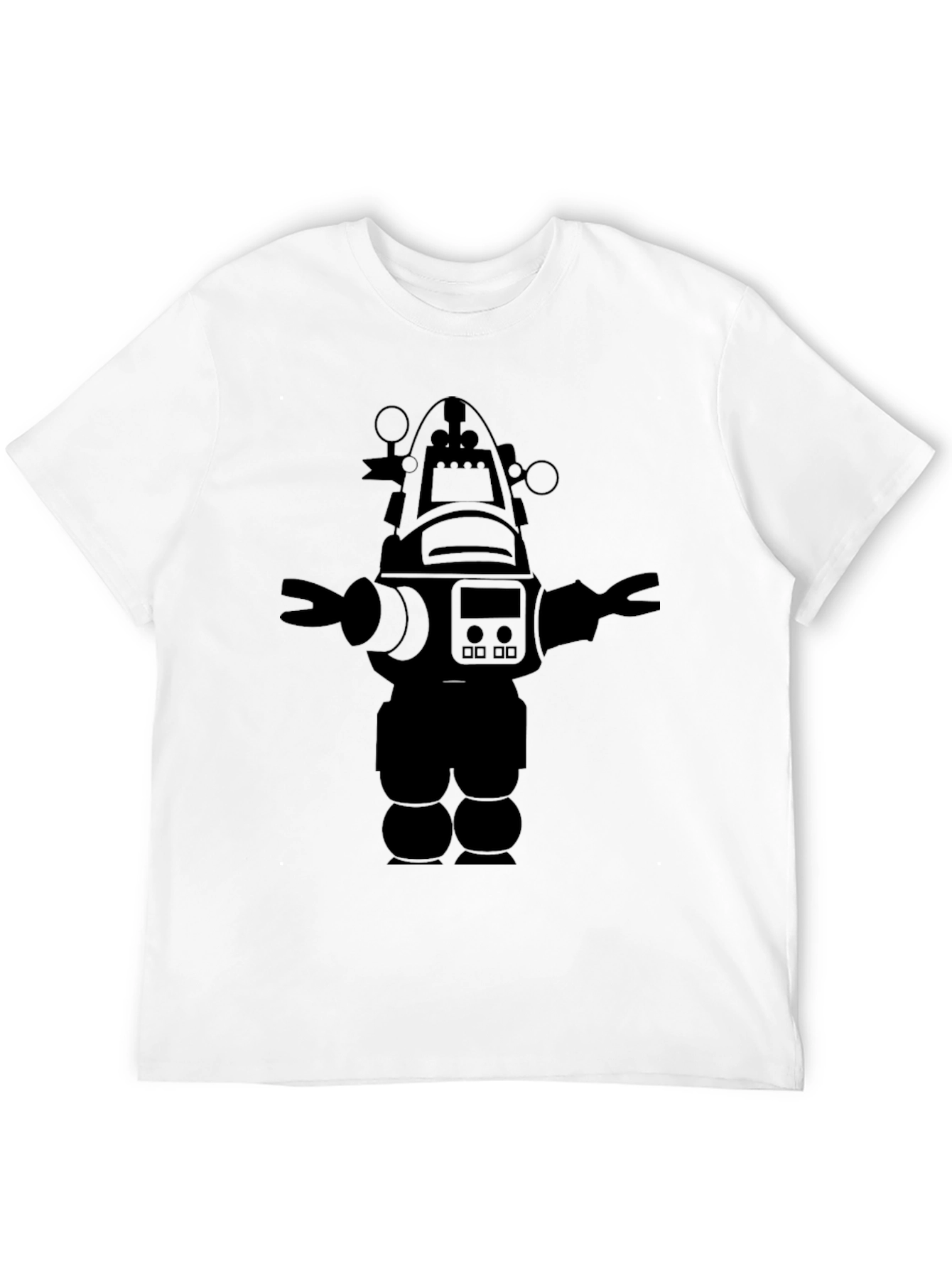 Black Robot Graphic Black T-Shirt Cool Design view 12