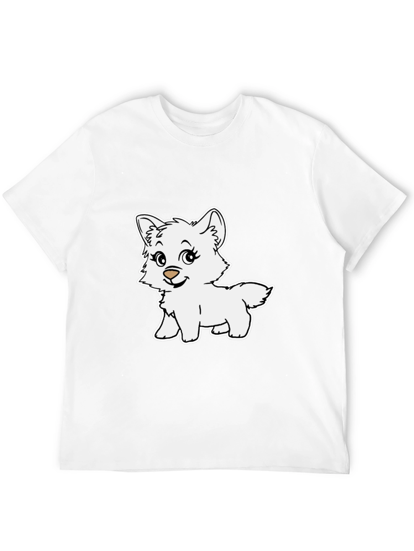Black Cute Cartoon Puppy Graphic T-Shirt - Black view 12