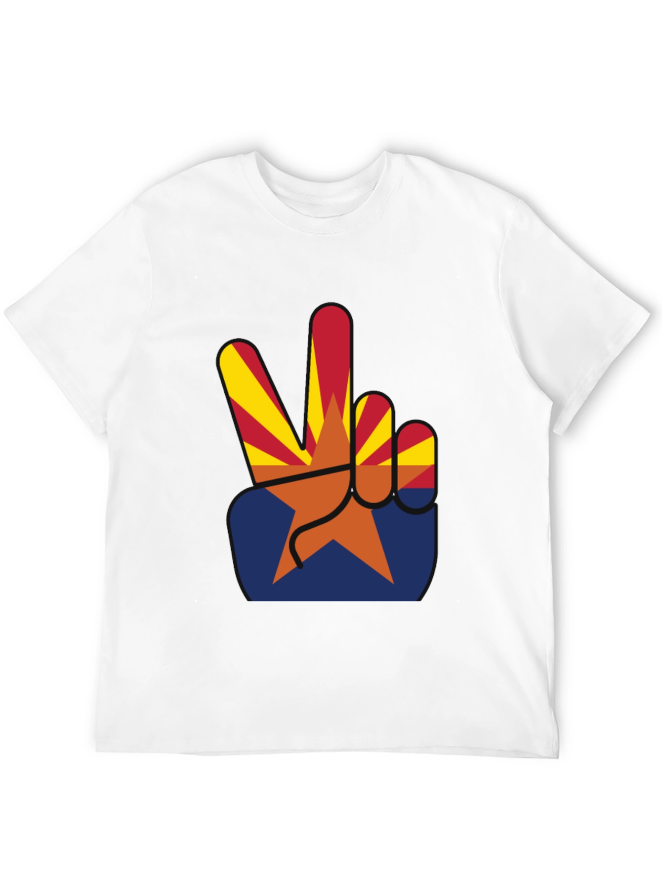 Black Arizona Peace Sign Graphic Tee - Black Cotton T-Shirt view 12