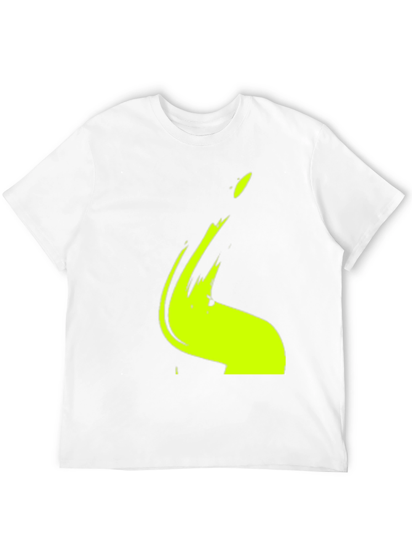 Black Modern Graphic Tee - Abstract Lime Print view 12