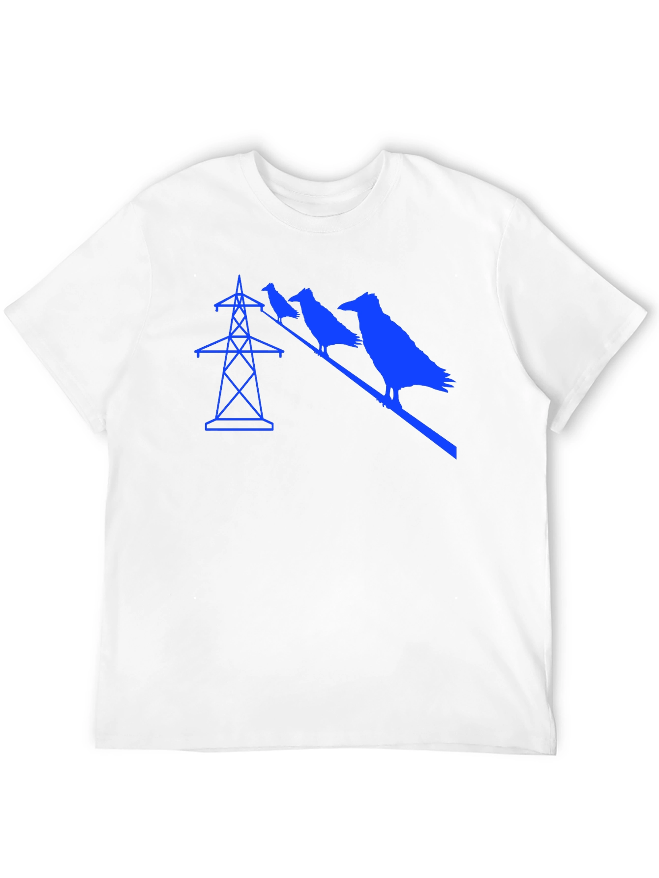 Black Raven on Power Line Graphic Tee - Black view 12