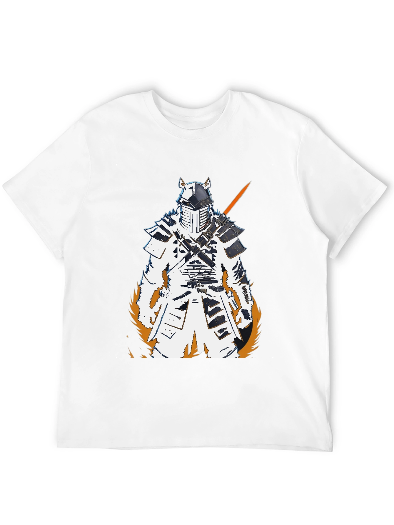 Black Samurai Warrior Graphic Tee - Black Cotton T-Shirt view 12