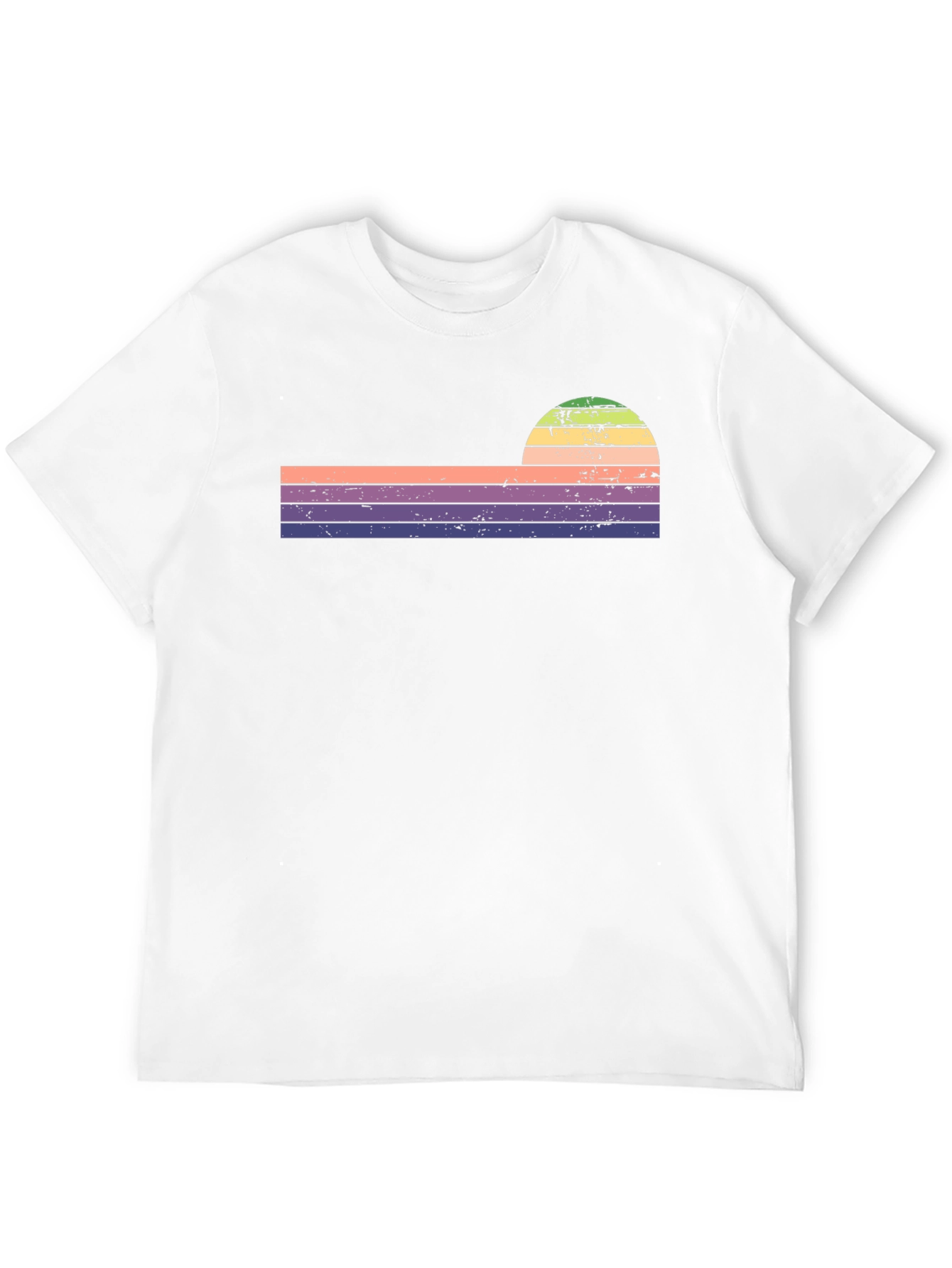Black Retro Sunset Striped Graphic Tee view 12