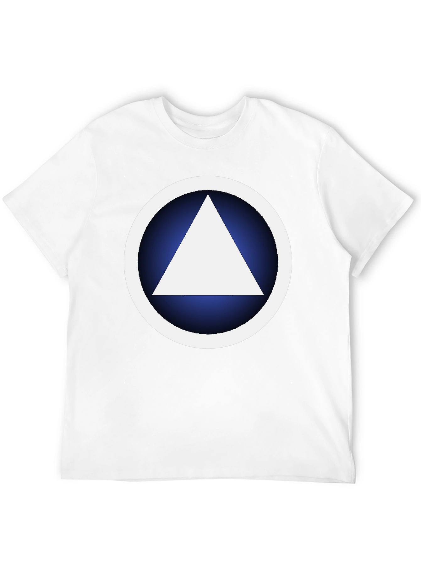 Black Geometric Graphic T-Shirt - White Triangle Design view 12