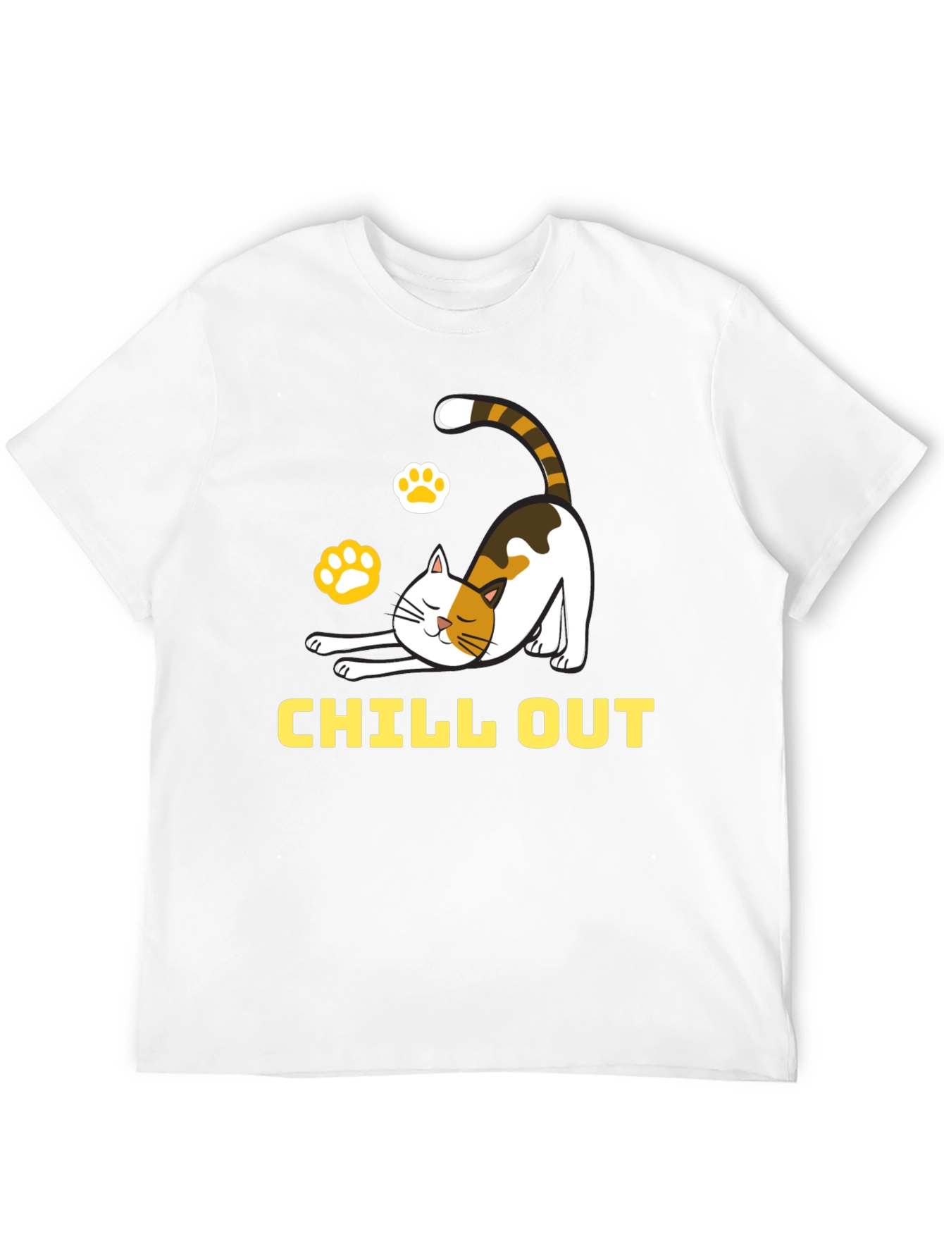 Chill Out Cat Graphic Tee - Relaxed Comfort - 12