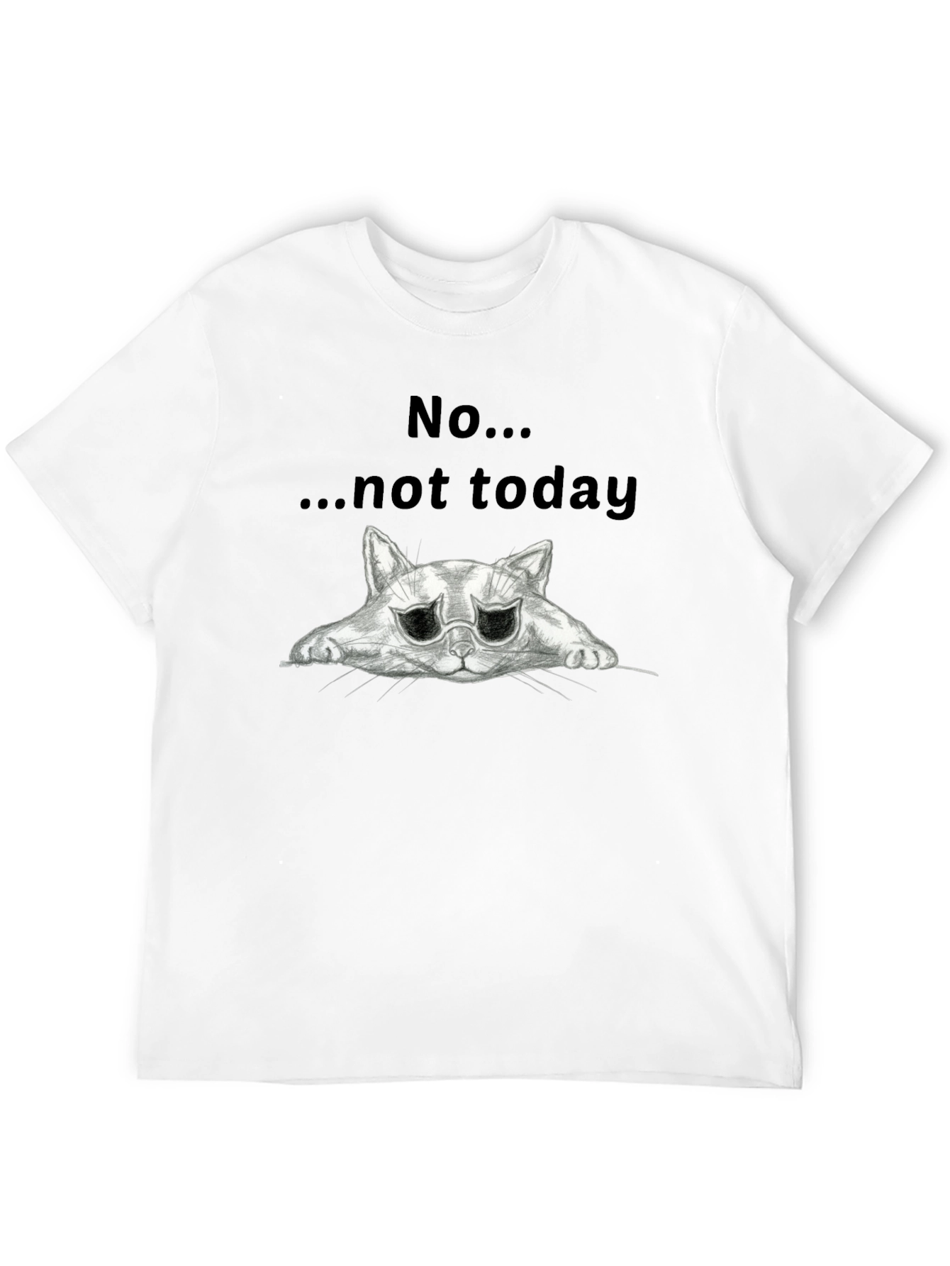 Black No... Not Today Cat Graphic T-Shirt view 12