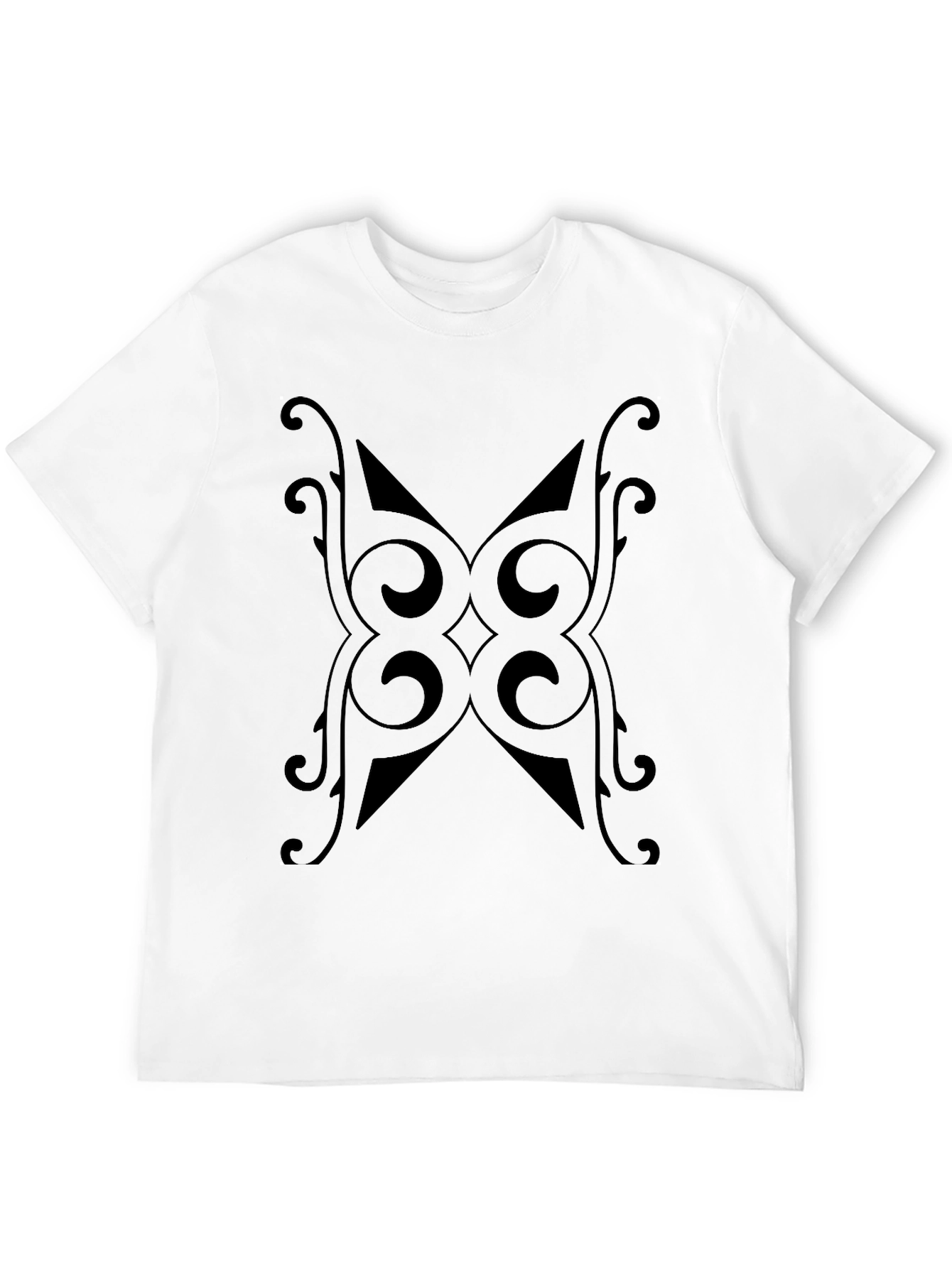 Black Tribal Pattern Black T-Shirt view 12