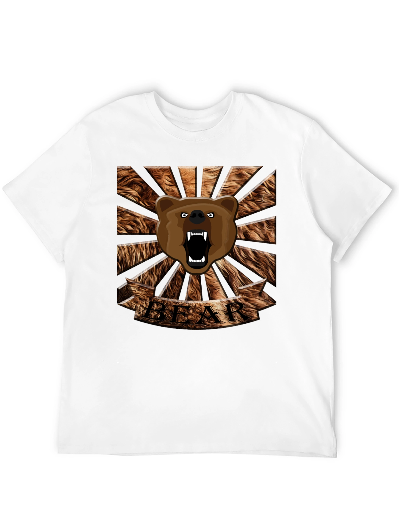 Black Roaring Bear Graphic T-Shirt - Mens Black Crew Neck Tee view 12