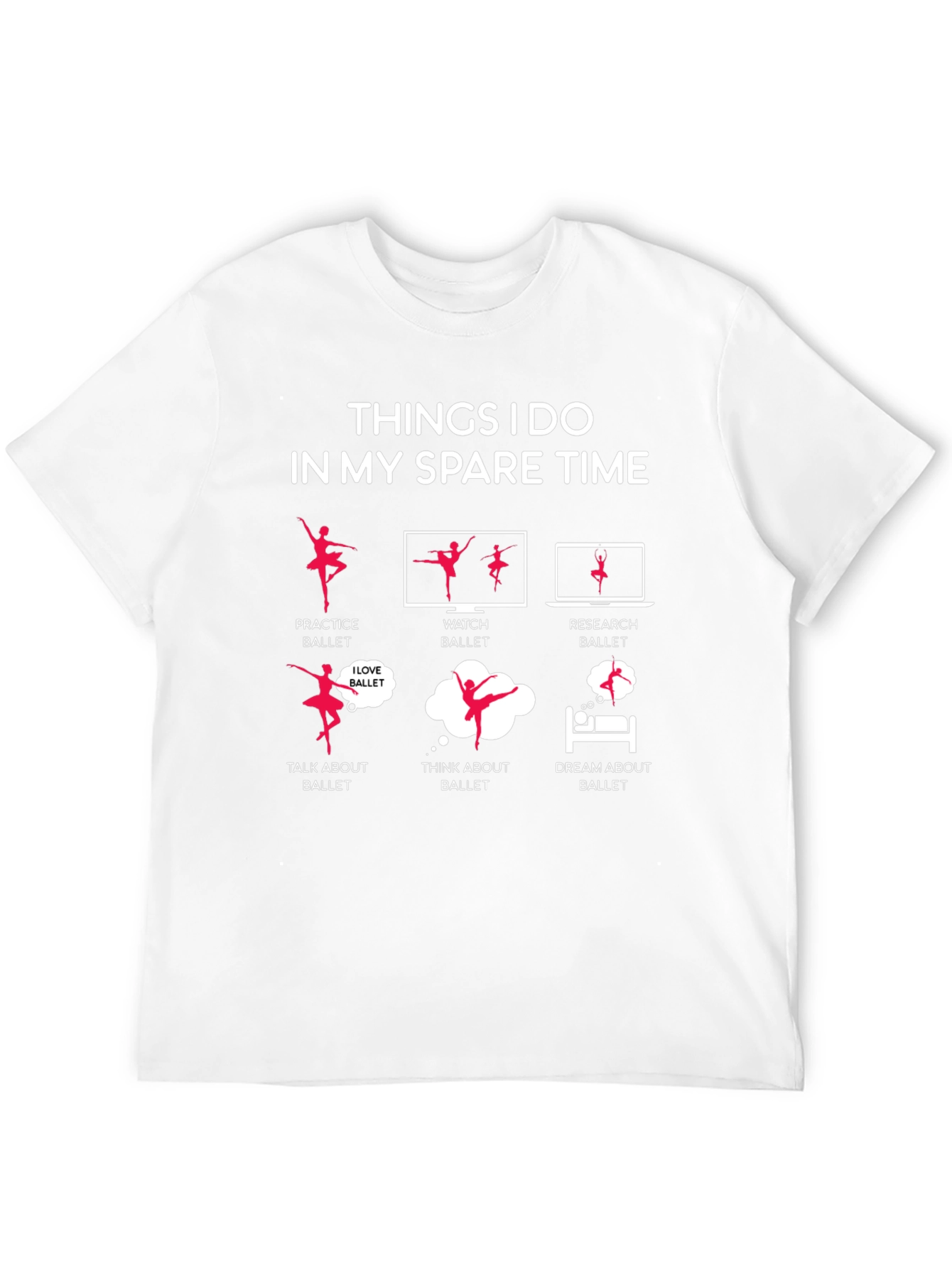 Black Ballet Lover's Spare Time T-Shirt view 12