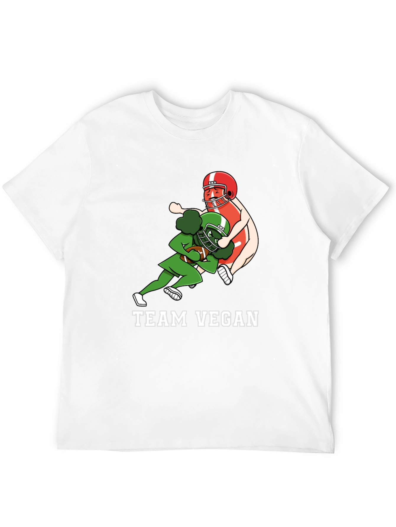 Black Team Vegan Football T-Shirt - Funny Vegan Gift view 12