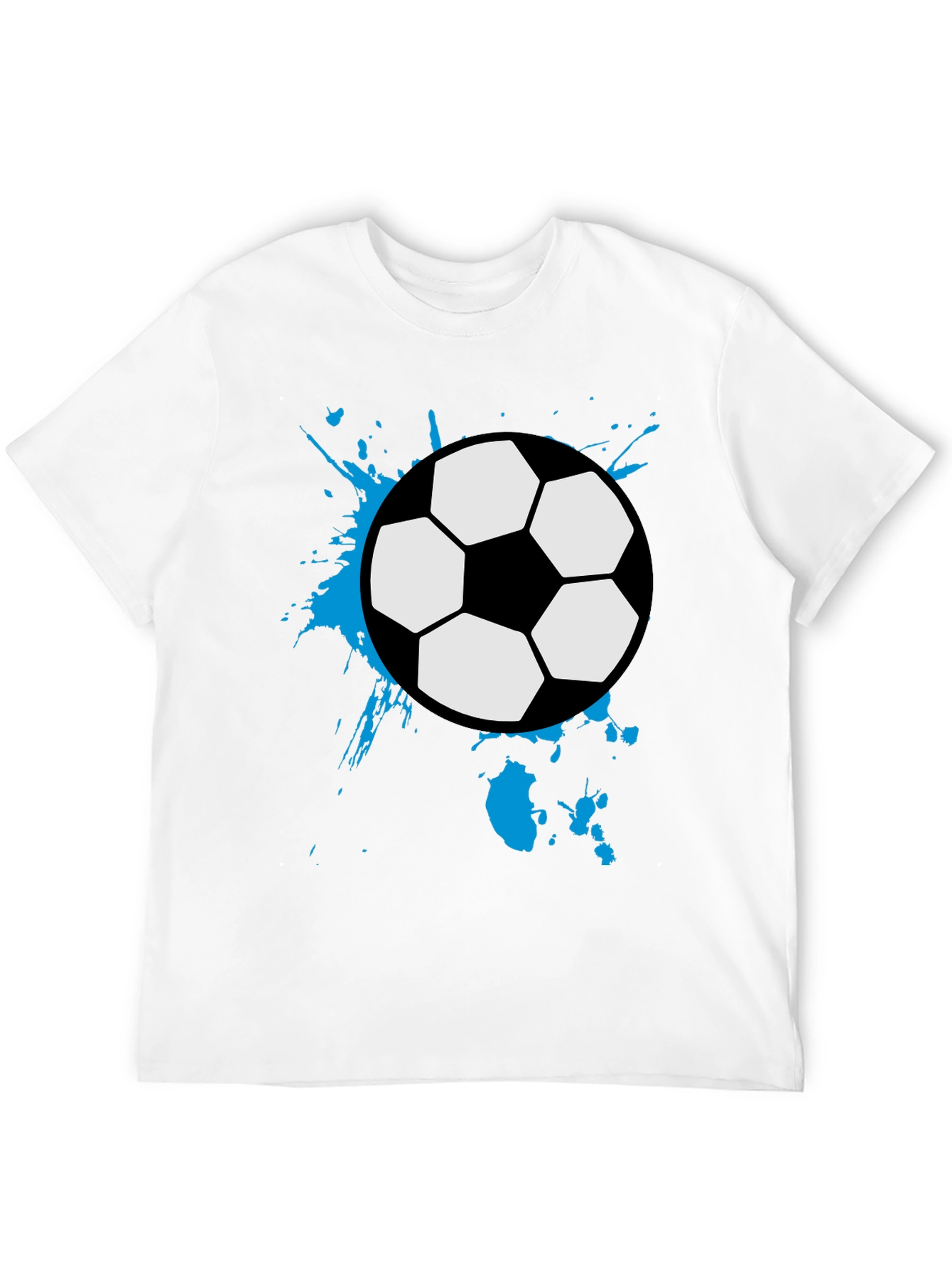 Black Soccer Ball Splash Tee - Black Cotton Graphic T-Shirt view 12