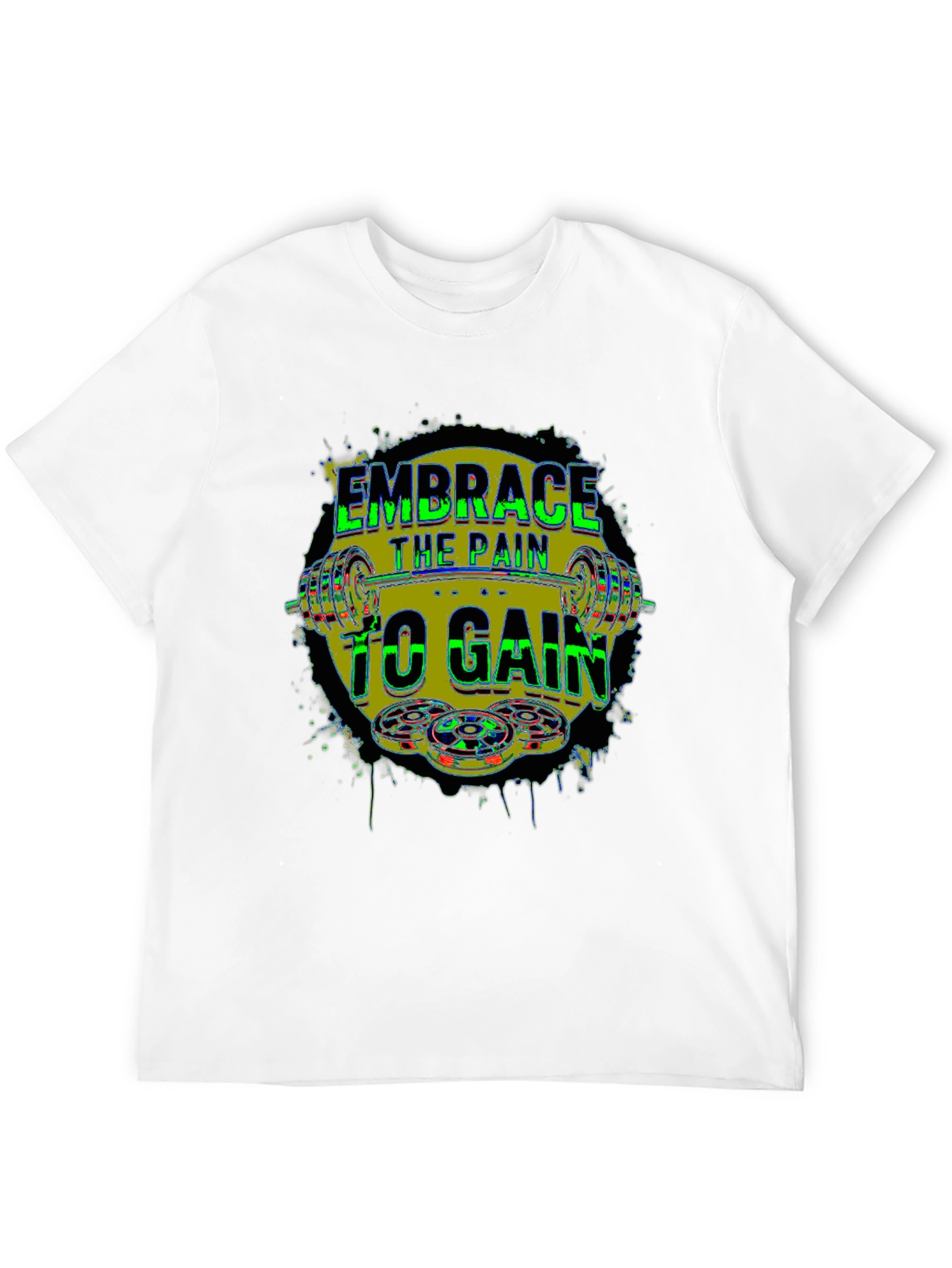 Black Embrace the Pain to Gain Fitness T-Shirt view 12