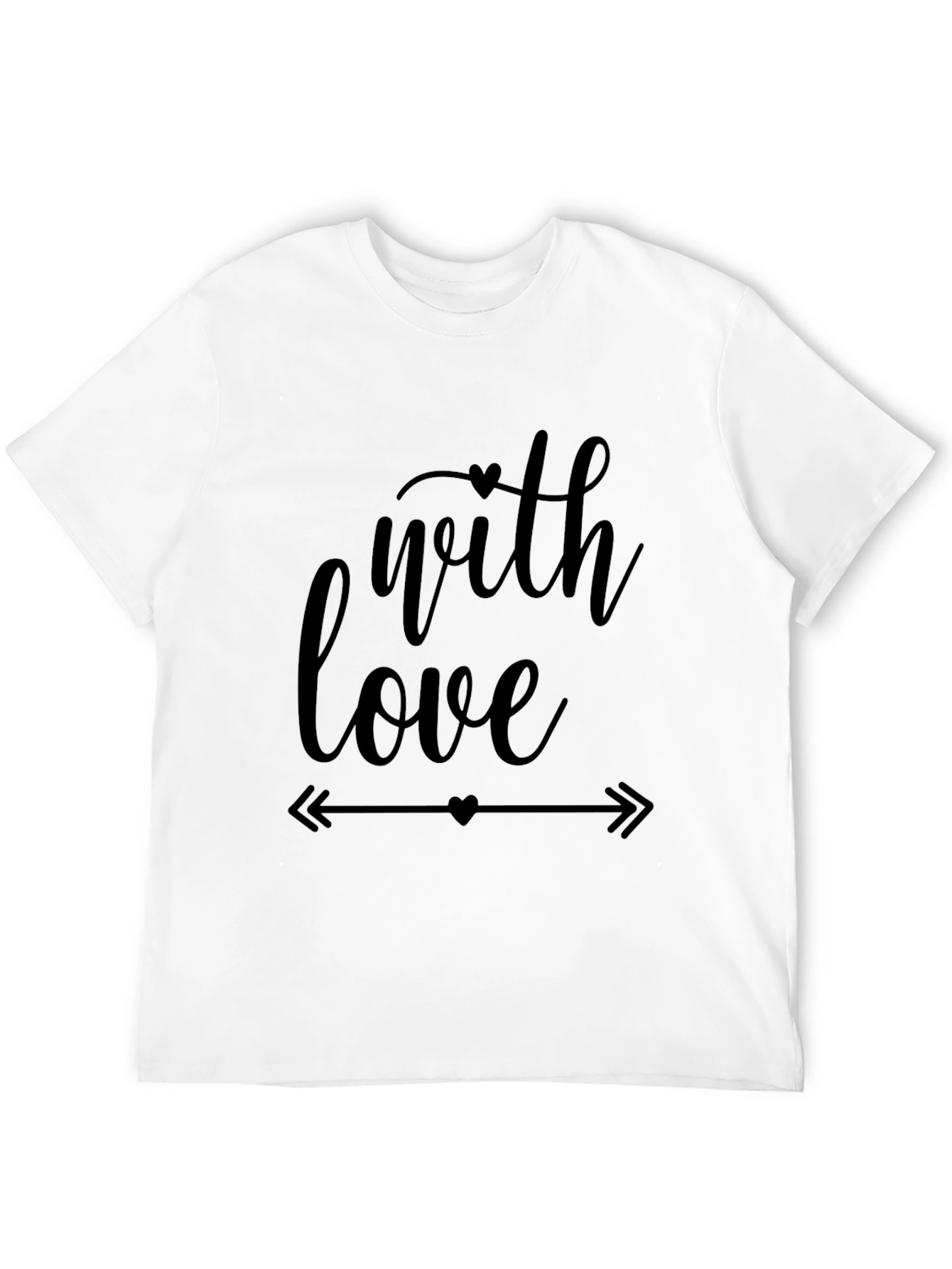 Black With Love Graphic Tee - Black Casual T-Shirt view 12