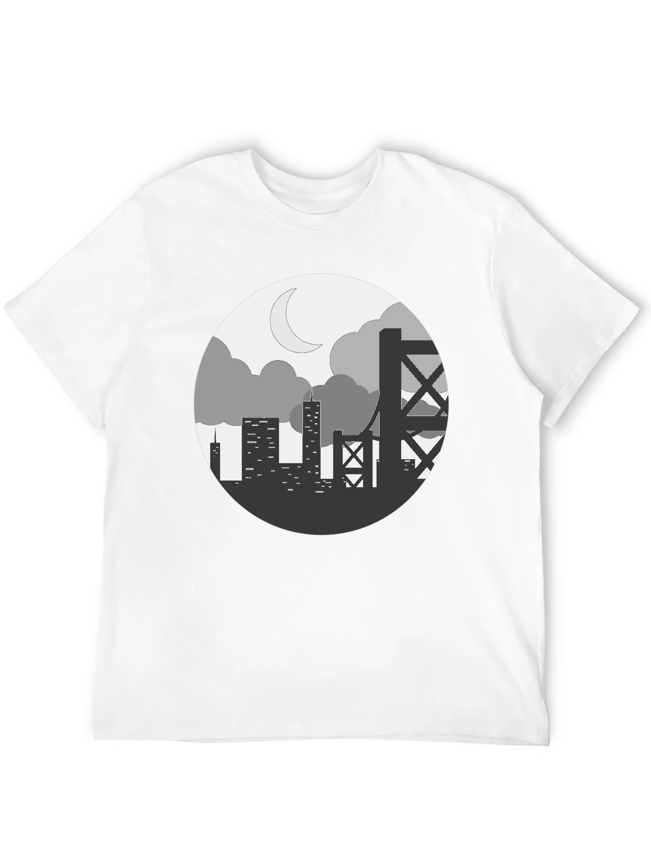 Black Cityscape Silhouette Graphic Tee - Black view 12