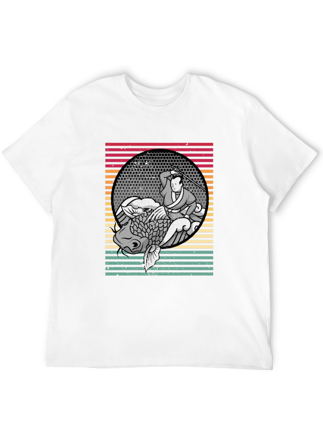 Black Samurai Koi Fish Graphic Tee view 12