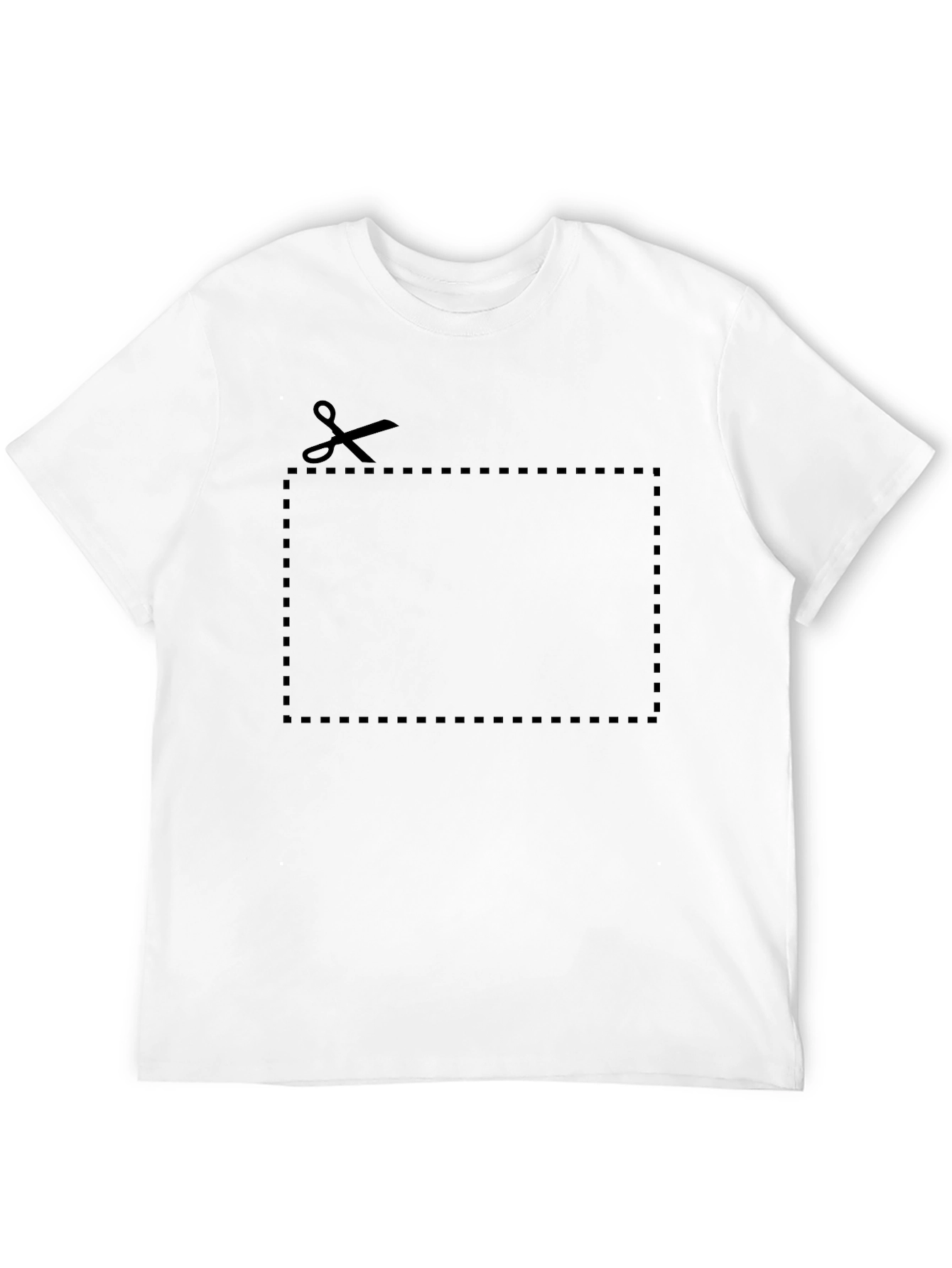 Black Customizable Cut Here Black T-Shirt view 12