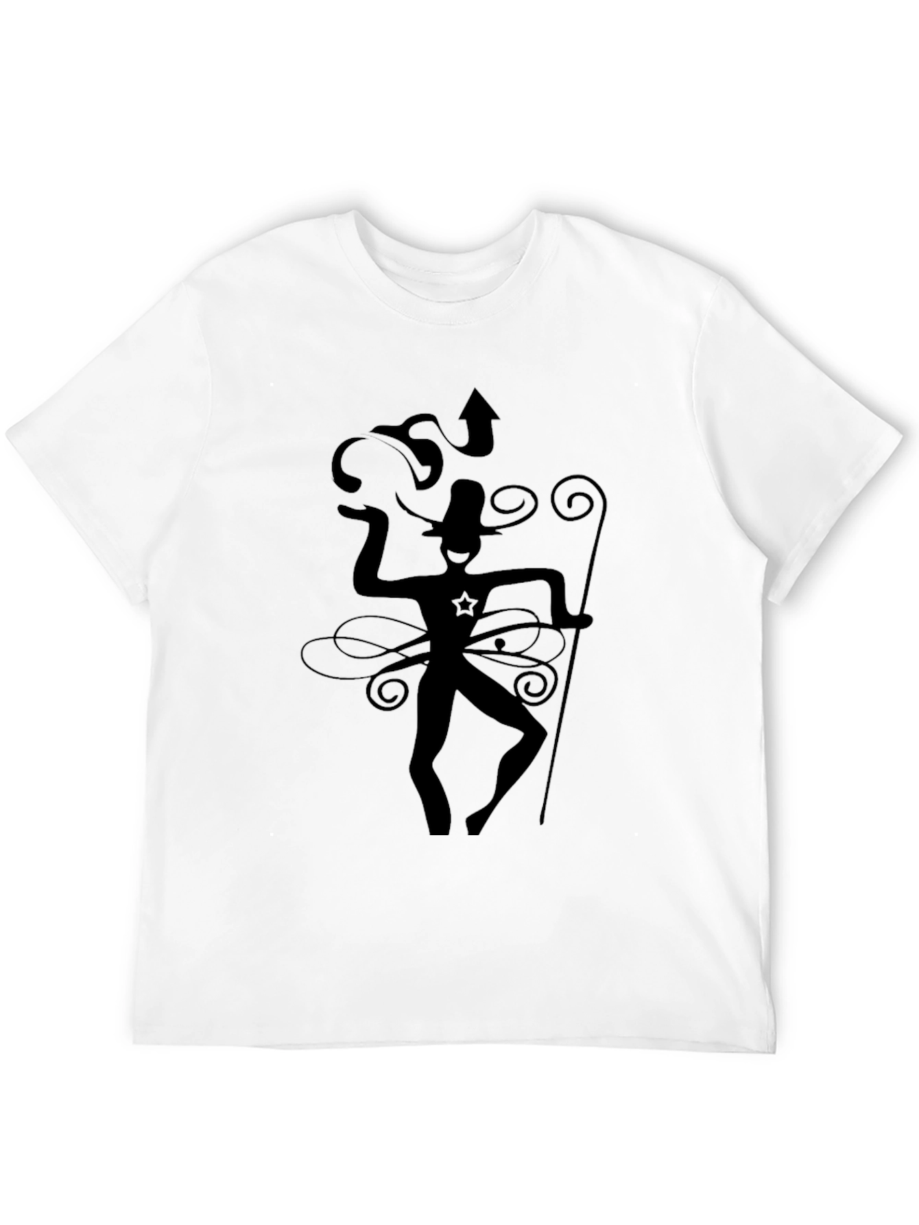 Black Mystical Silhouette Graphic Tee - Men's Black T-Shirt view 12