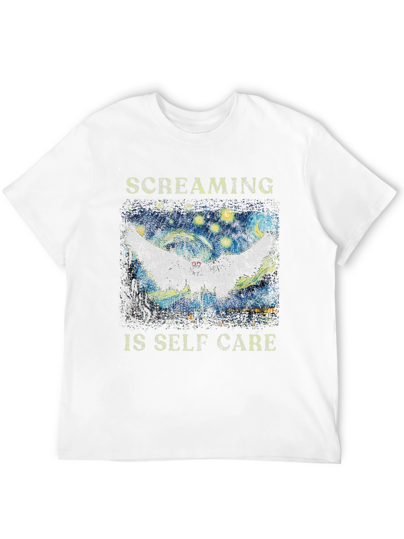 Black Screaming Is Self Care Graphic T-Shirt view 12