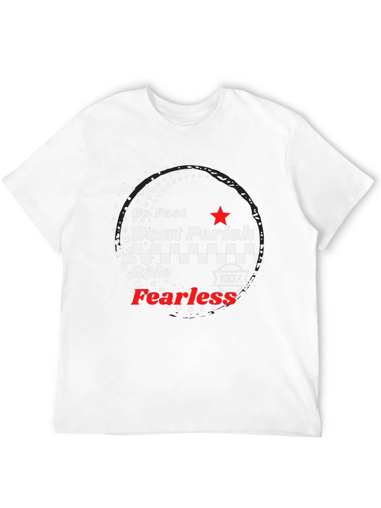 Black Go Fast Fearless Ride Black Graphic Tee view 12