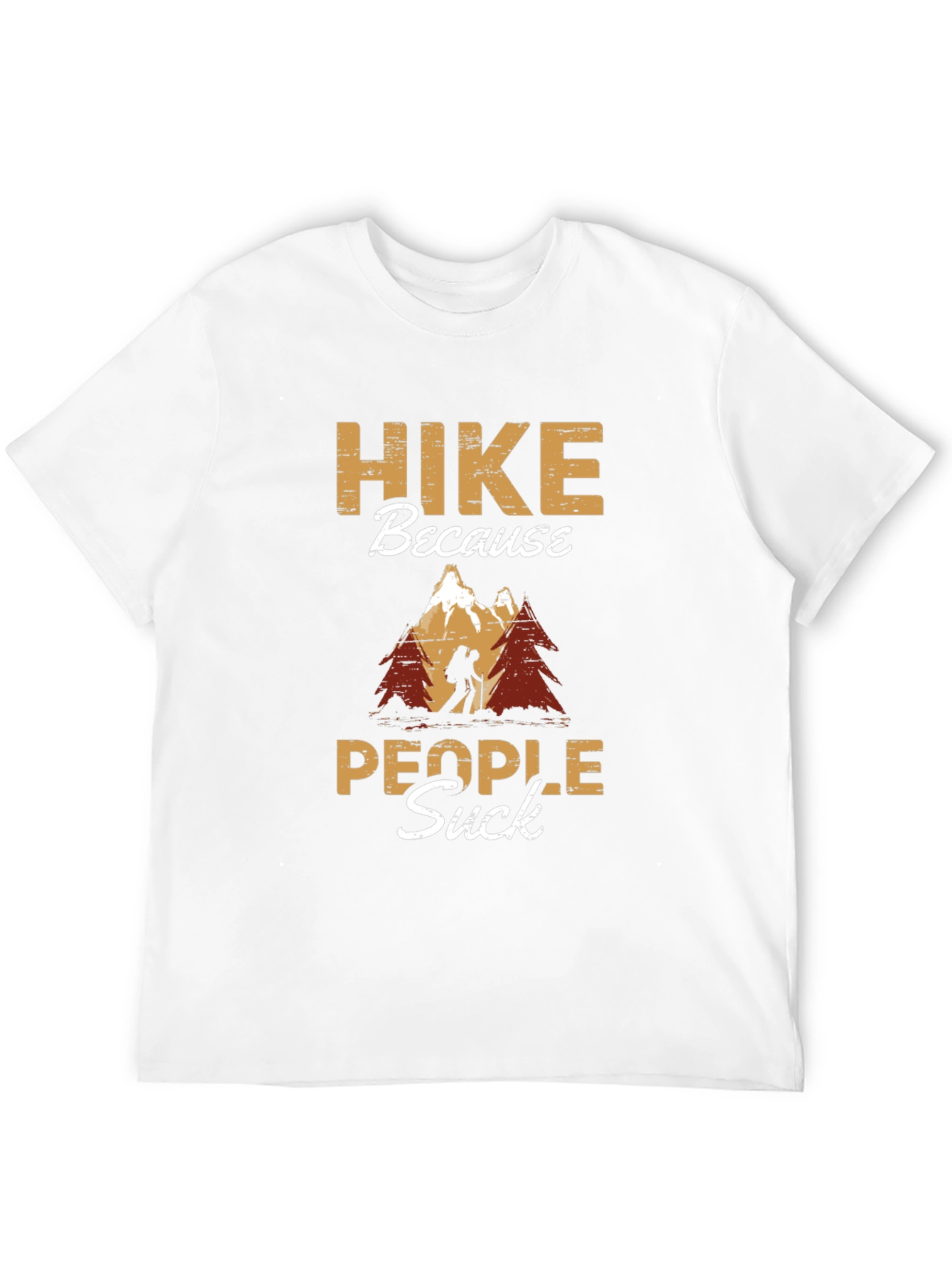 Black Hike Because People Suck T-Shirt view 12