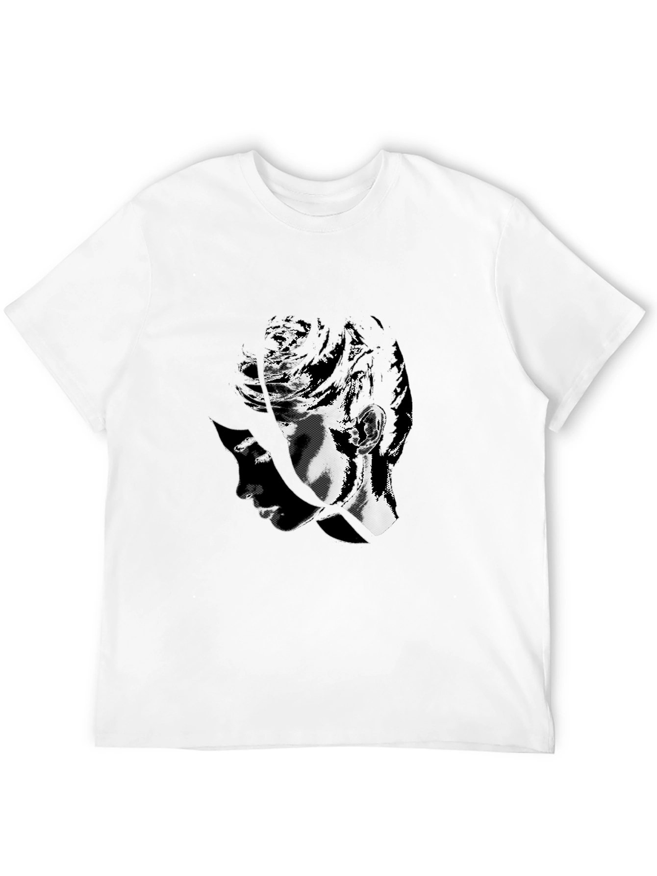 Black Abstract Face Graphic Tee - Black Cotton Casual Shirt view 12