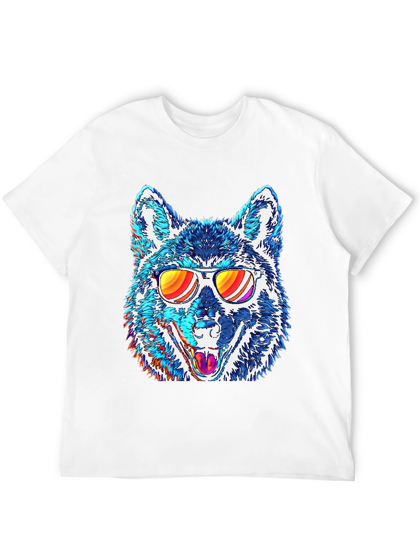 Black Cool Wolf Graphic Tee view 12