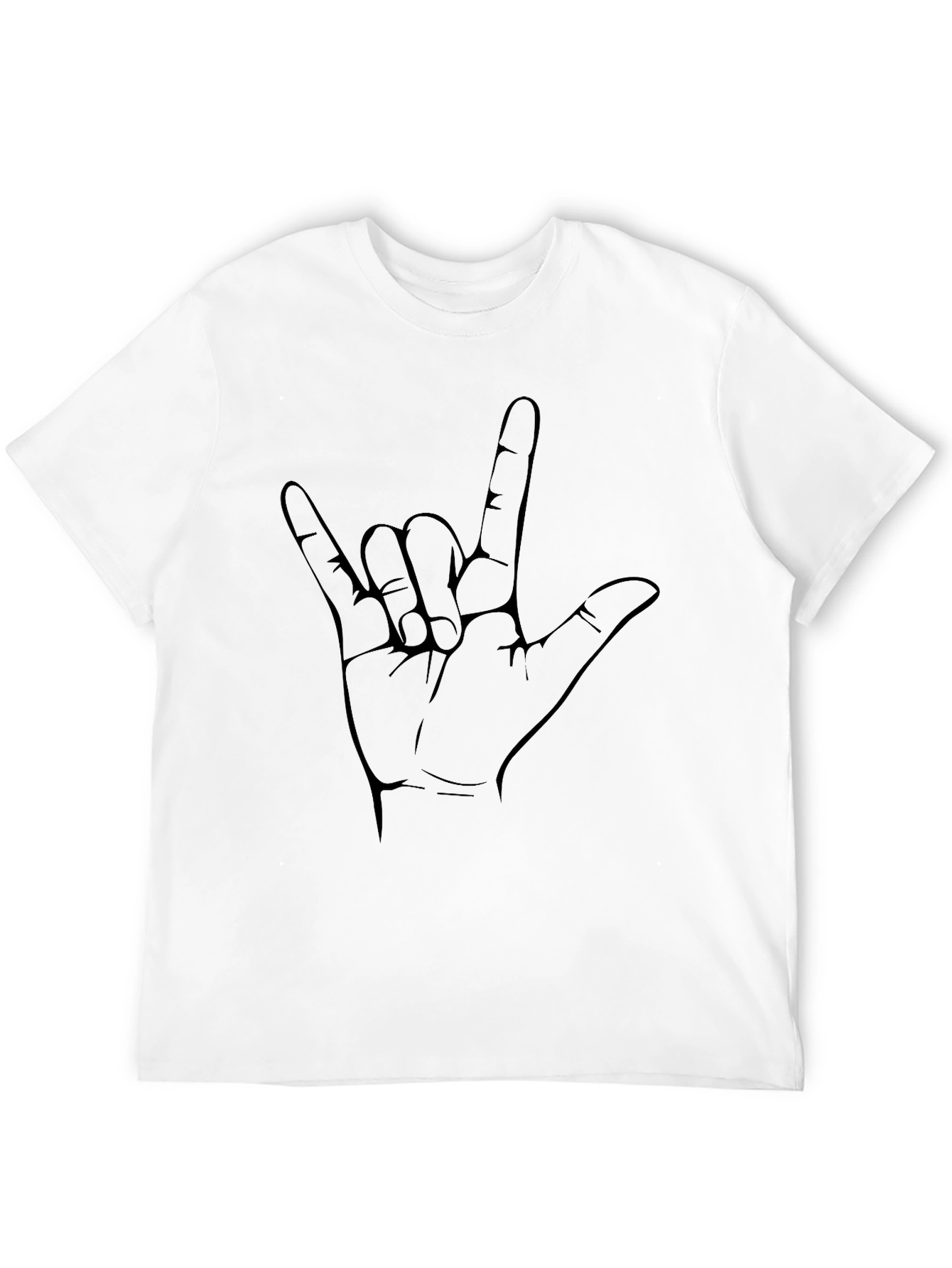 Black I Love You Hand Sign Graphic Tee - Black view 12