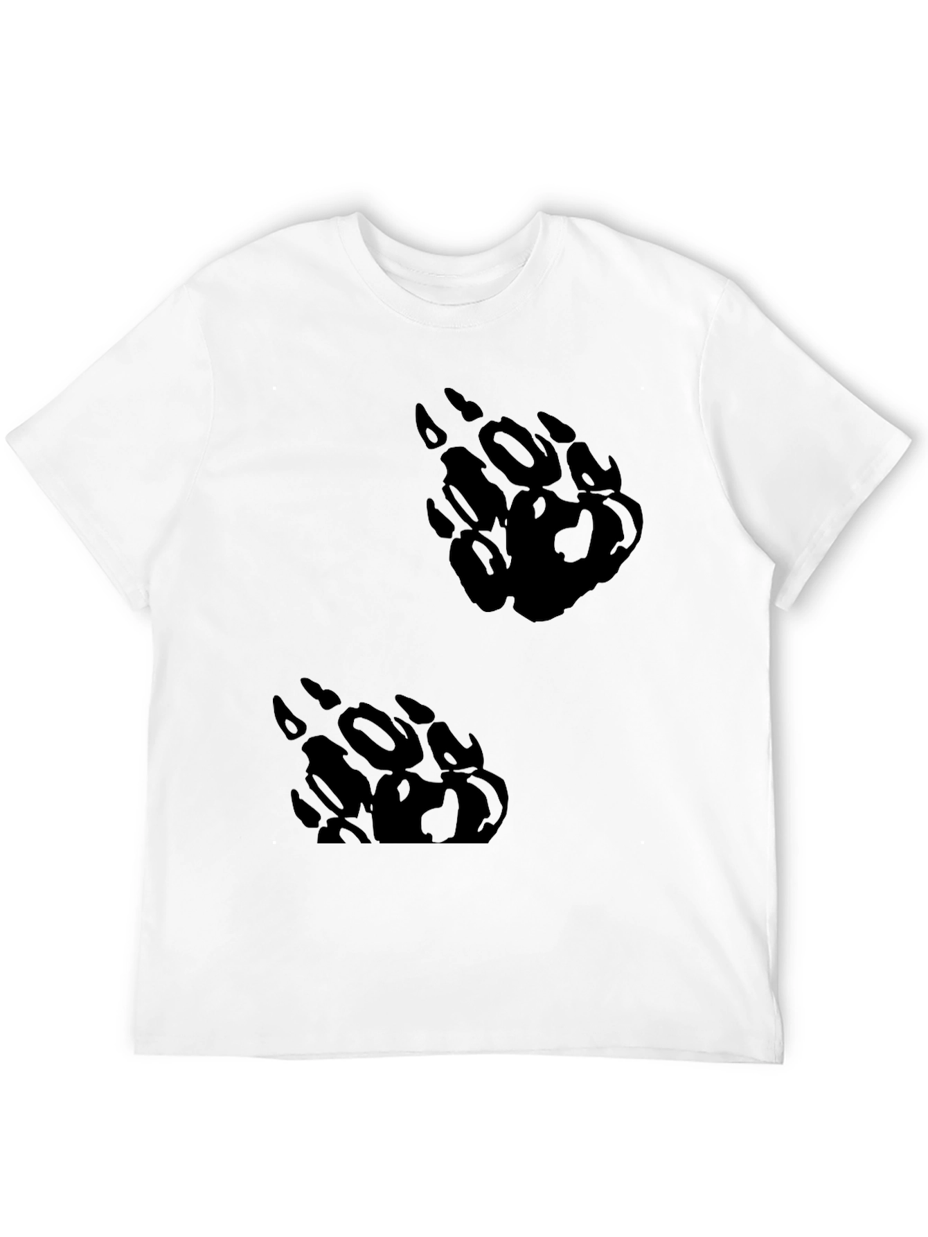 Black Black T-Shirt with Bear Paw Print Design view 12