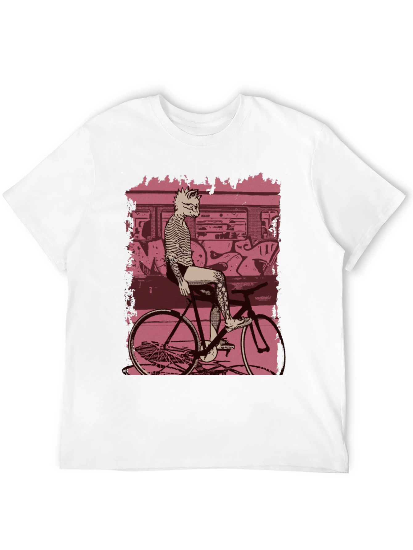 Black Urban Cat Biker T-Shirt - Street Style Tee view 12