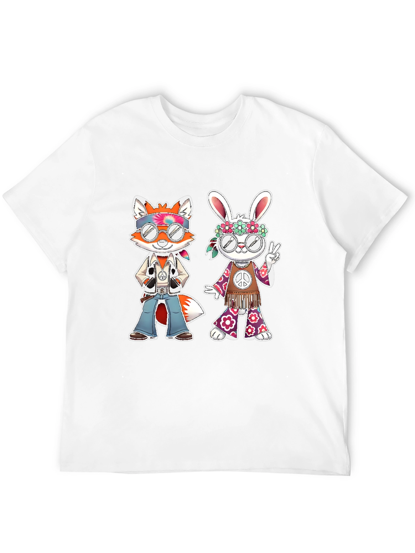 Black Hippie Fox & Rabbit Graphic Tee view 12