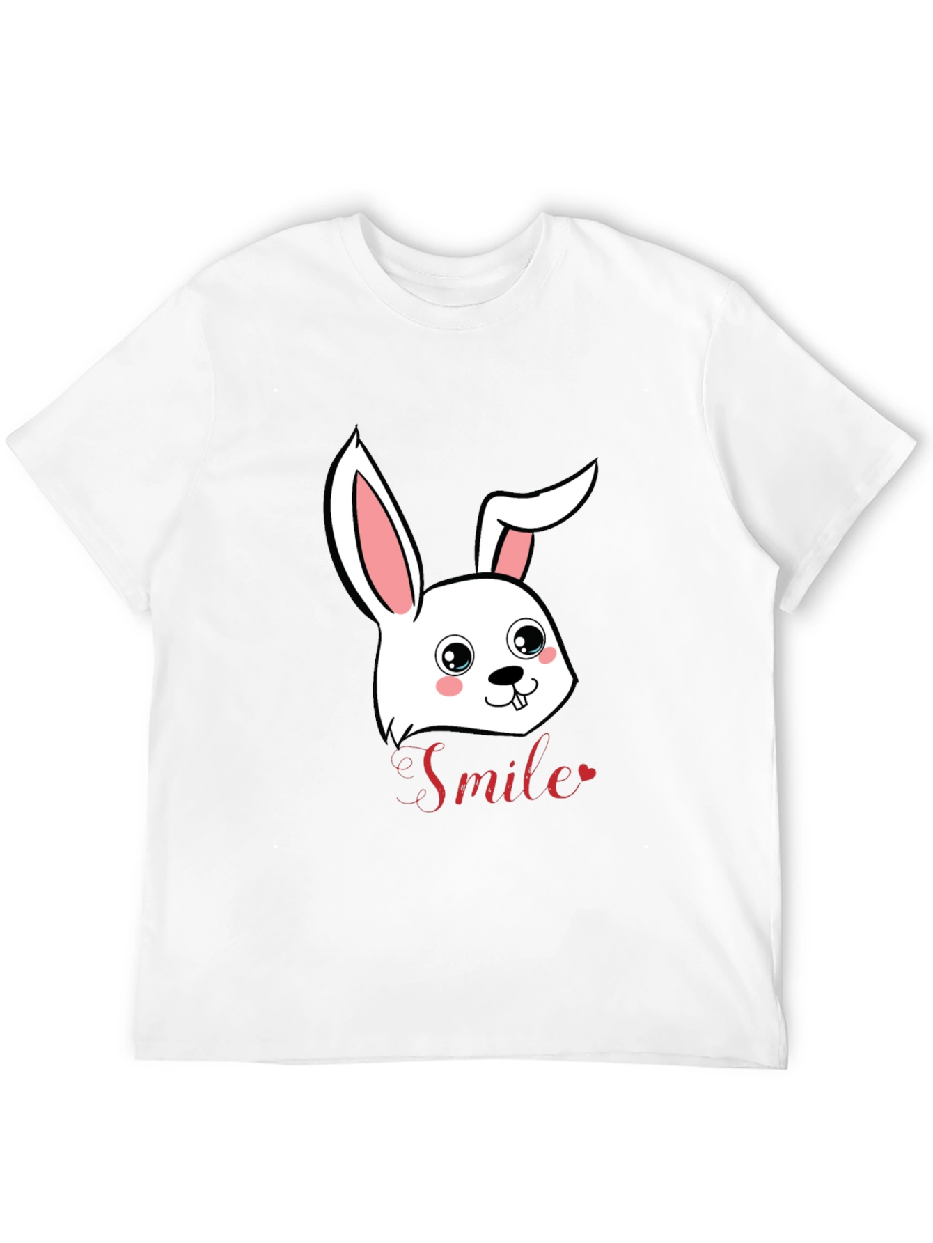 Black Cute Bunny Smile Graphic T-Shirt view 12