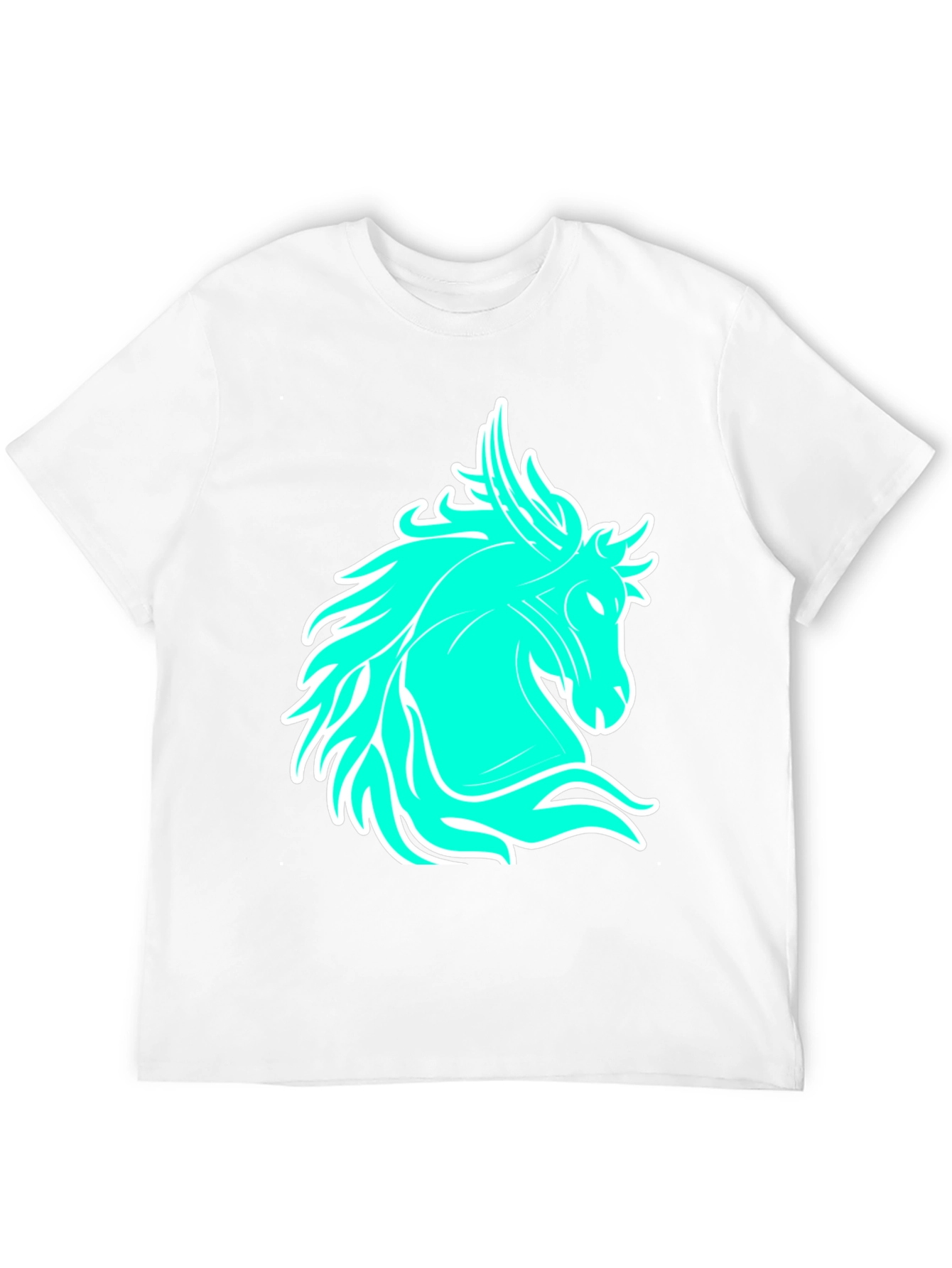 Black Cool Horse Graphic Tee - Black Casual T-Shirt view 12