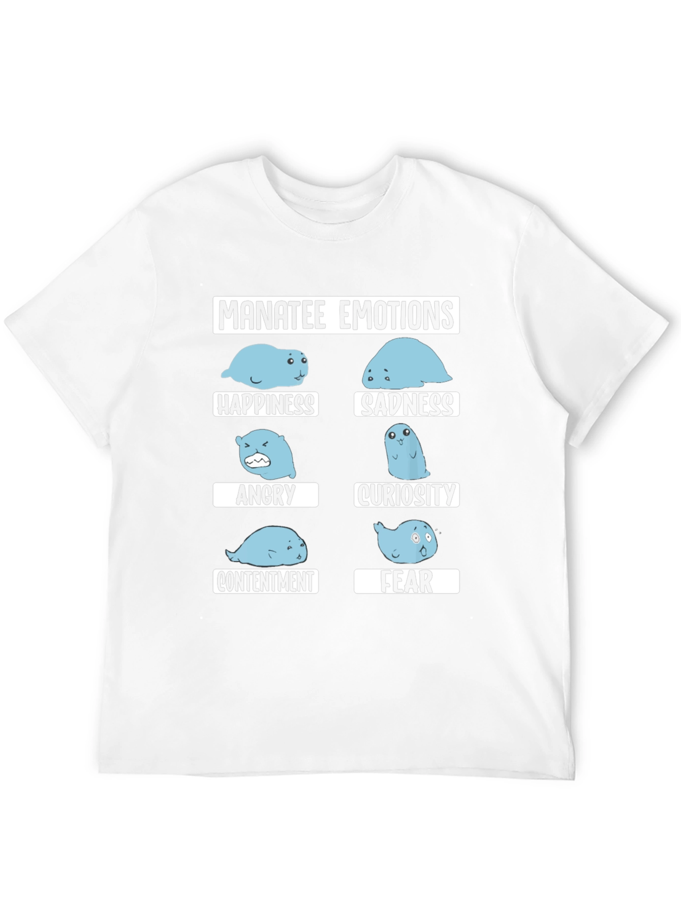 Black Manatee Emotions Graphic Tee view 12