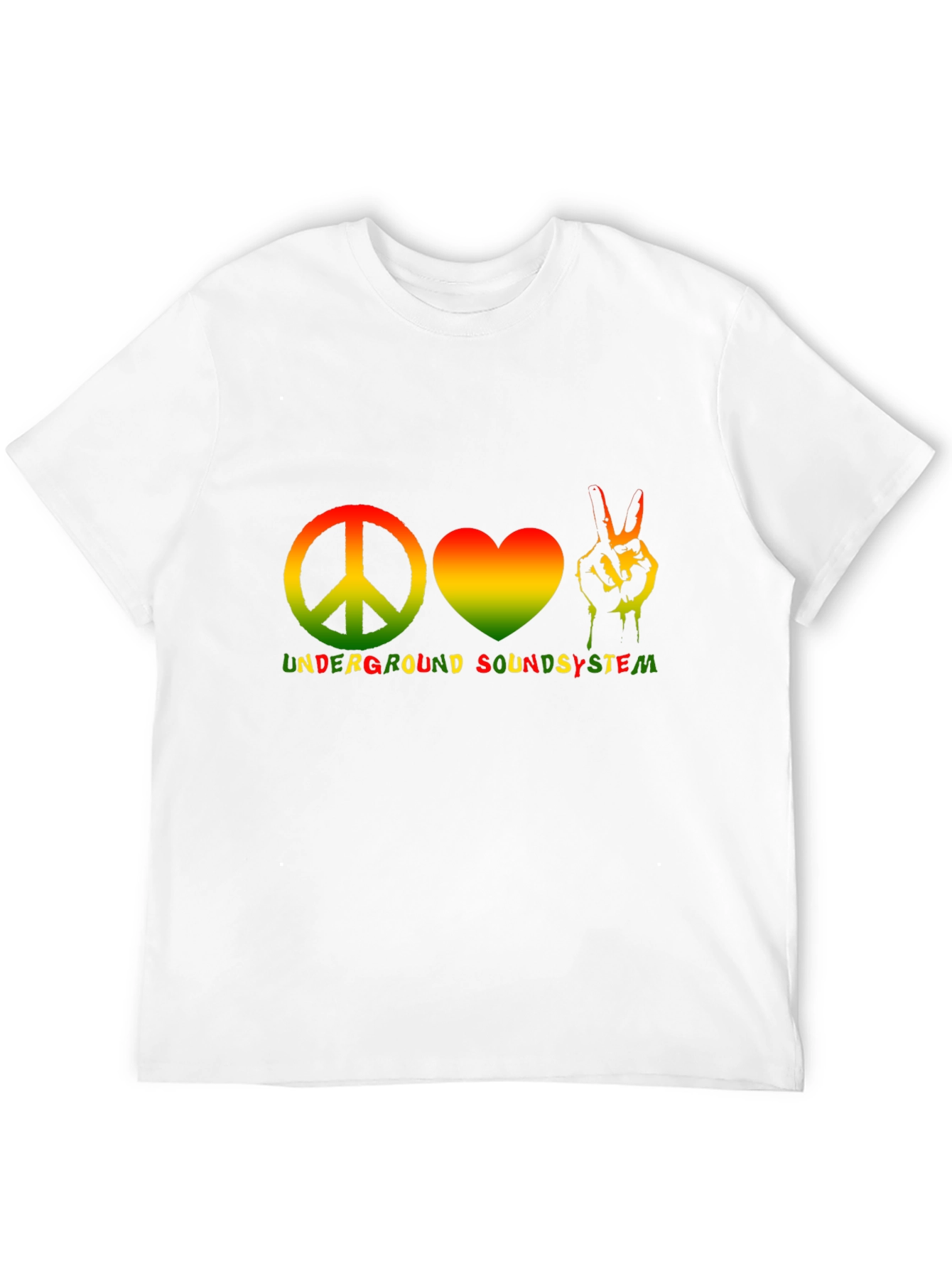 Black Peace Love Music T-Shirt Underground Soundsystem Black view 12