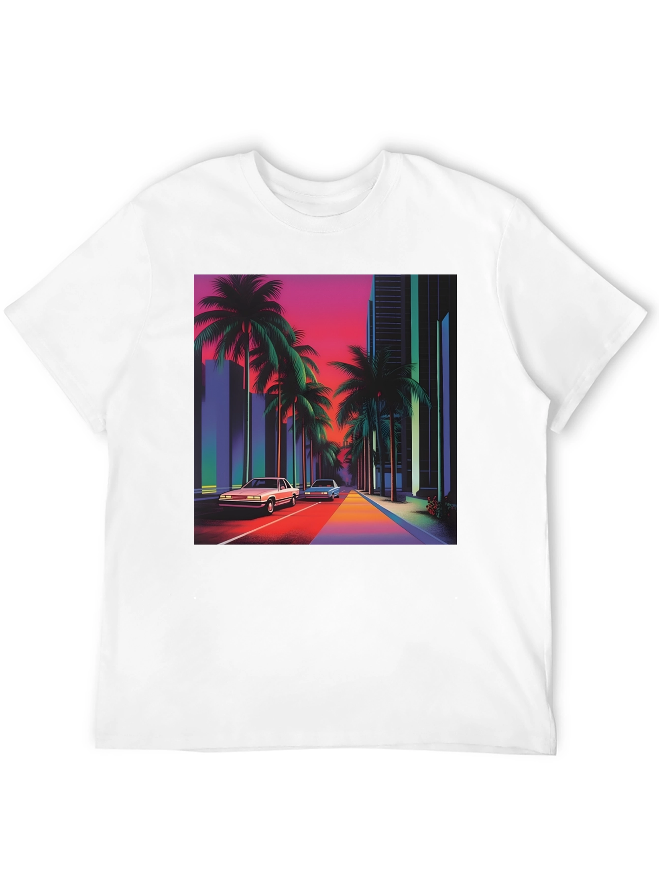 Black Retro 80s Synthwave T-Shirt view 12