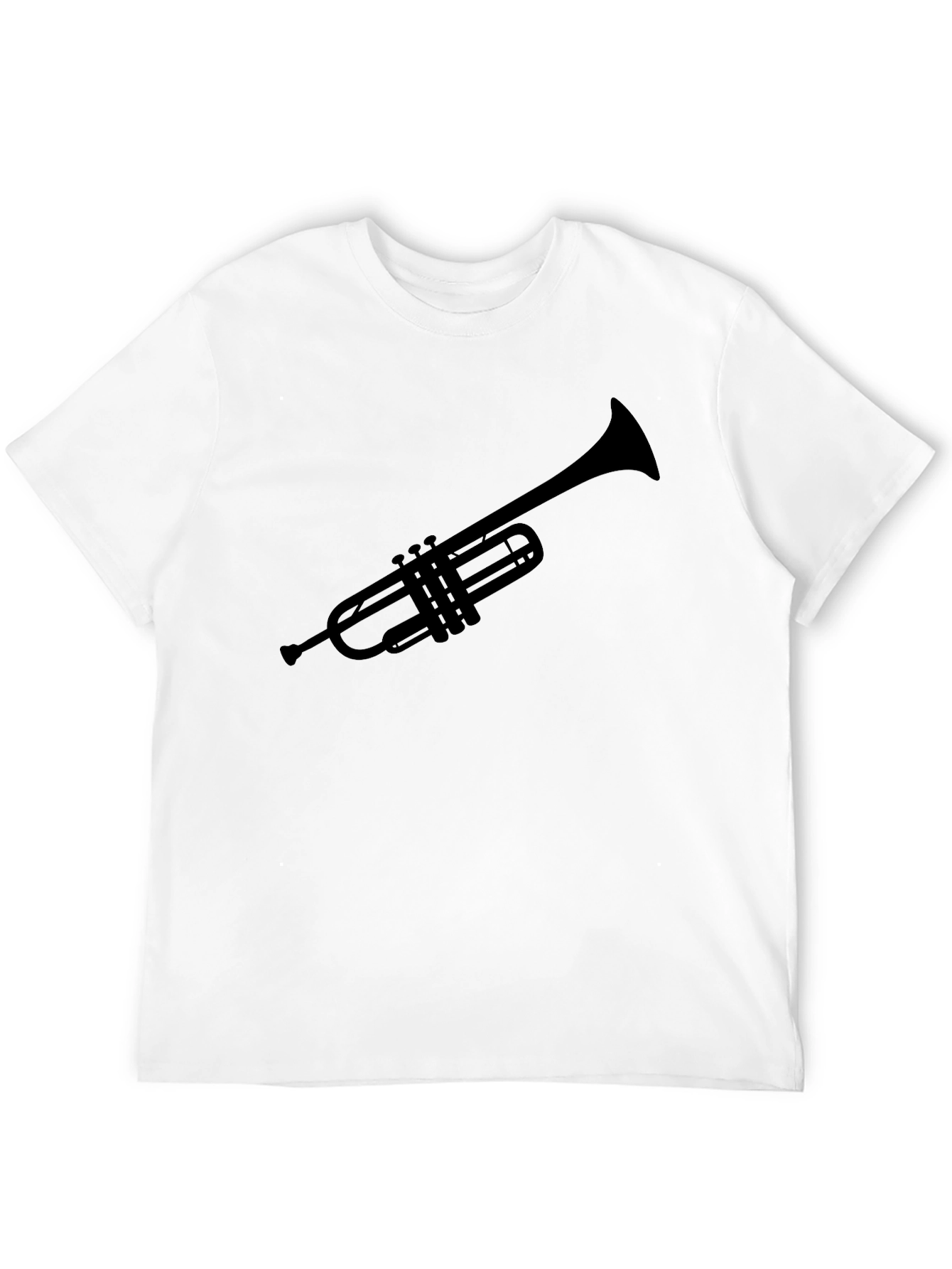 Black Trumpet Silhouette Tee - Musician's Black T-Shirt view 12
