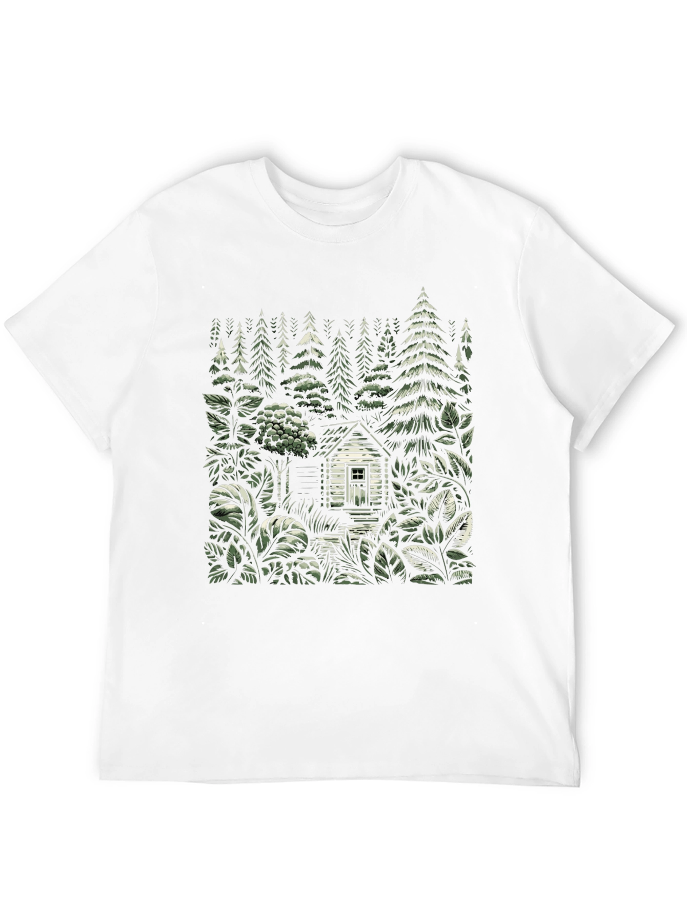 Black Cabin in the Woods Graphic Tee - Nature Lover Shirt view 12