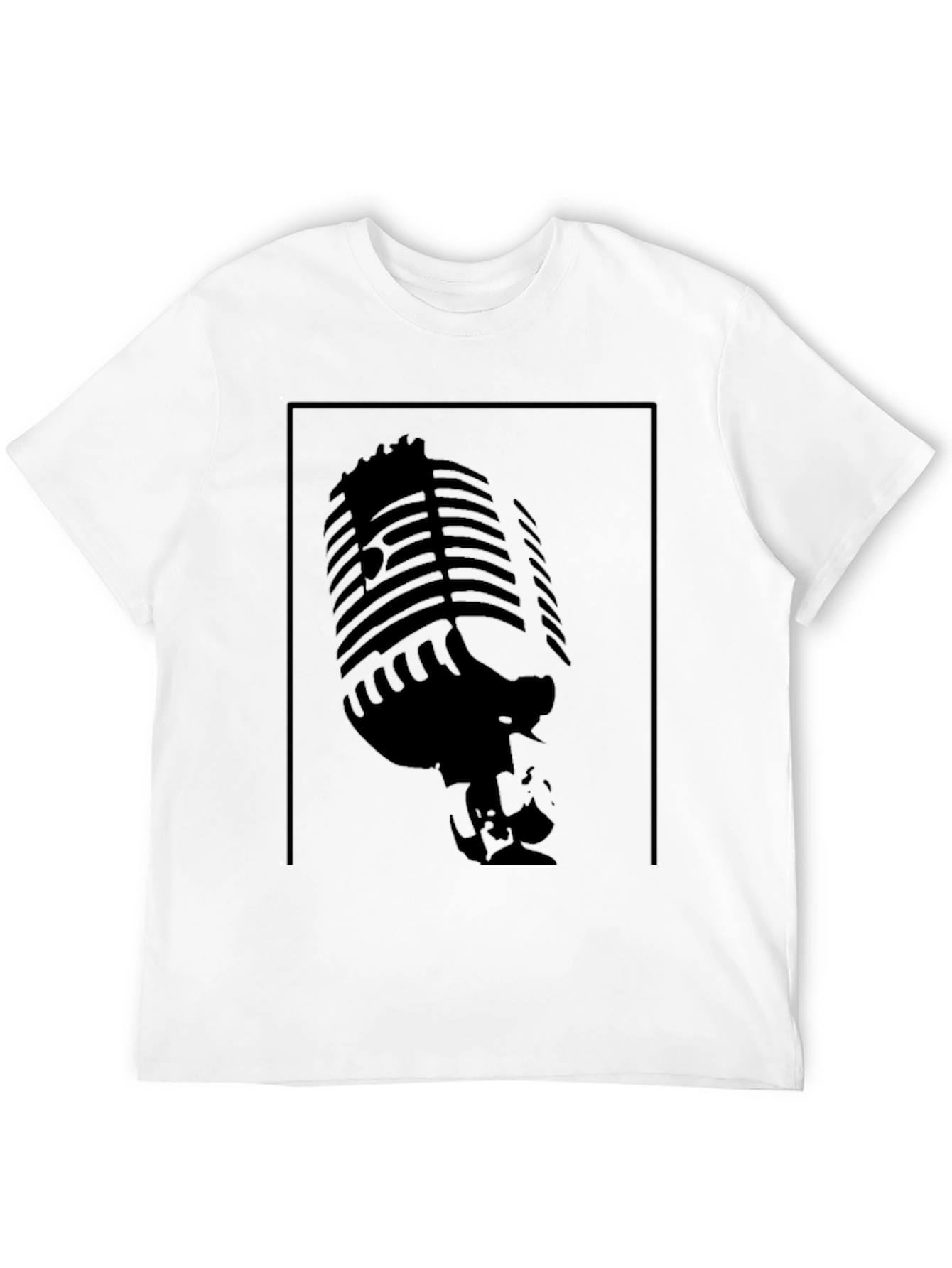 Black Vintage Microphone Graphic Tee - Retro Style view 12
