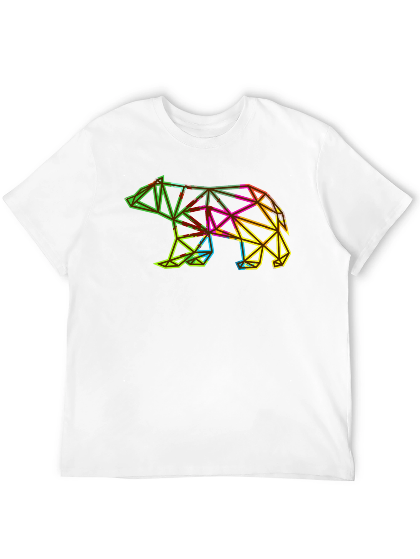 Black Geometric Bear Graphic Tee - Modern Men's T-Shirt view 12