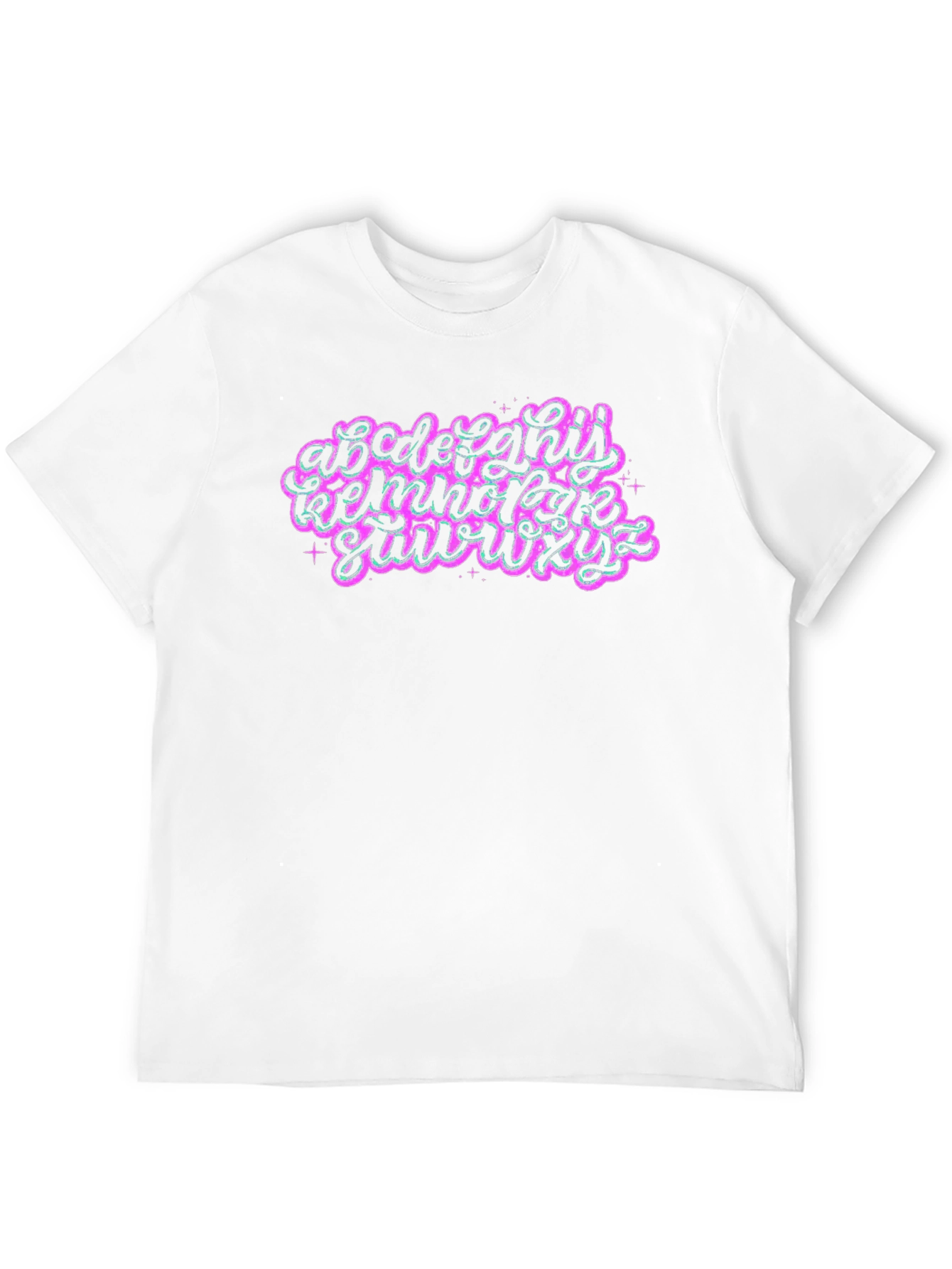 Black Alphabet Graphic T-Shirt, Black Crew Neck Tee view 12