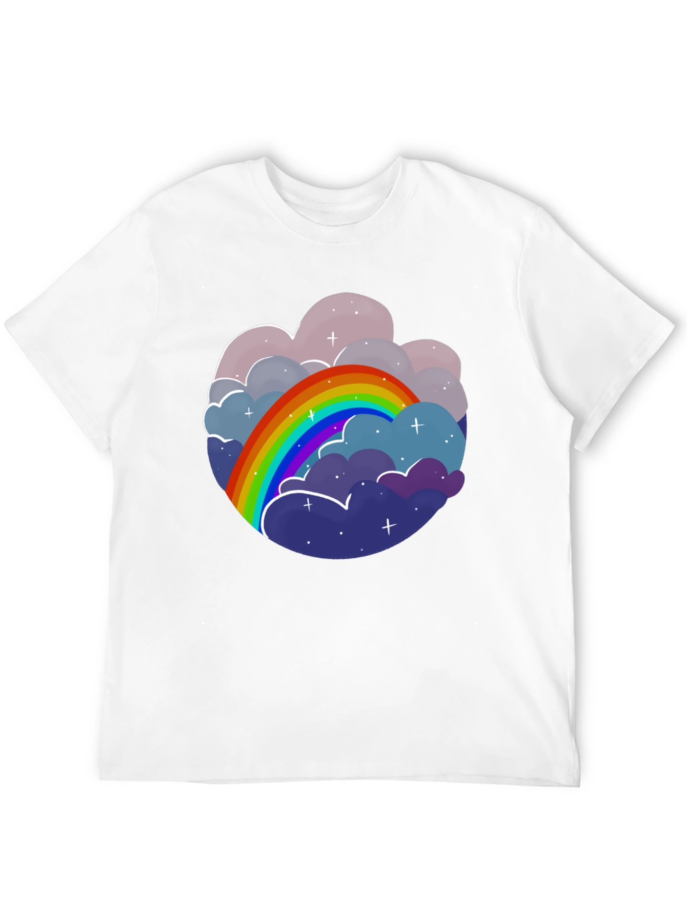 Black Rainbow Cloud Graphic Tee - Unisex Cotton T-Shirt view 12