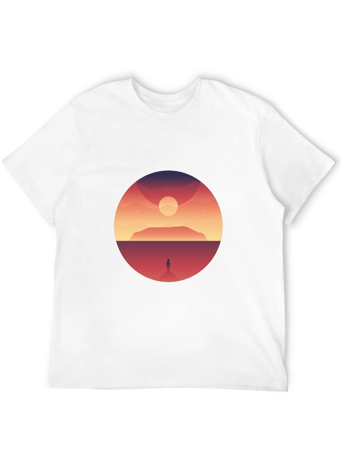 Black Sunset Silhouette Graphic Tee - Soft Cotton Blend view 12
