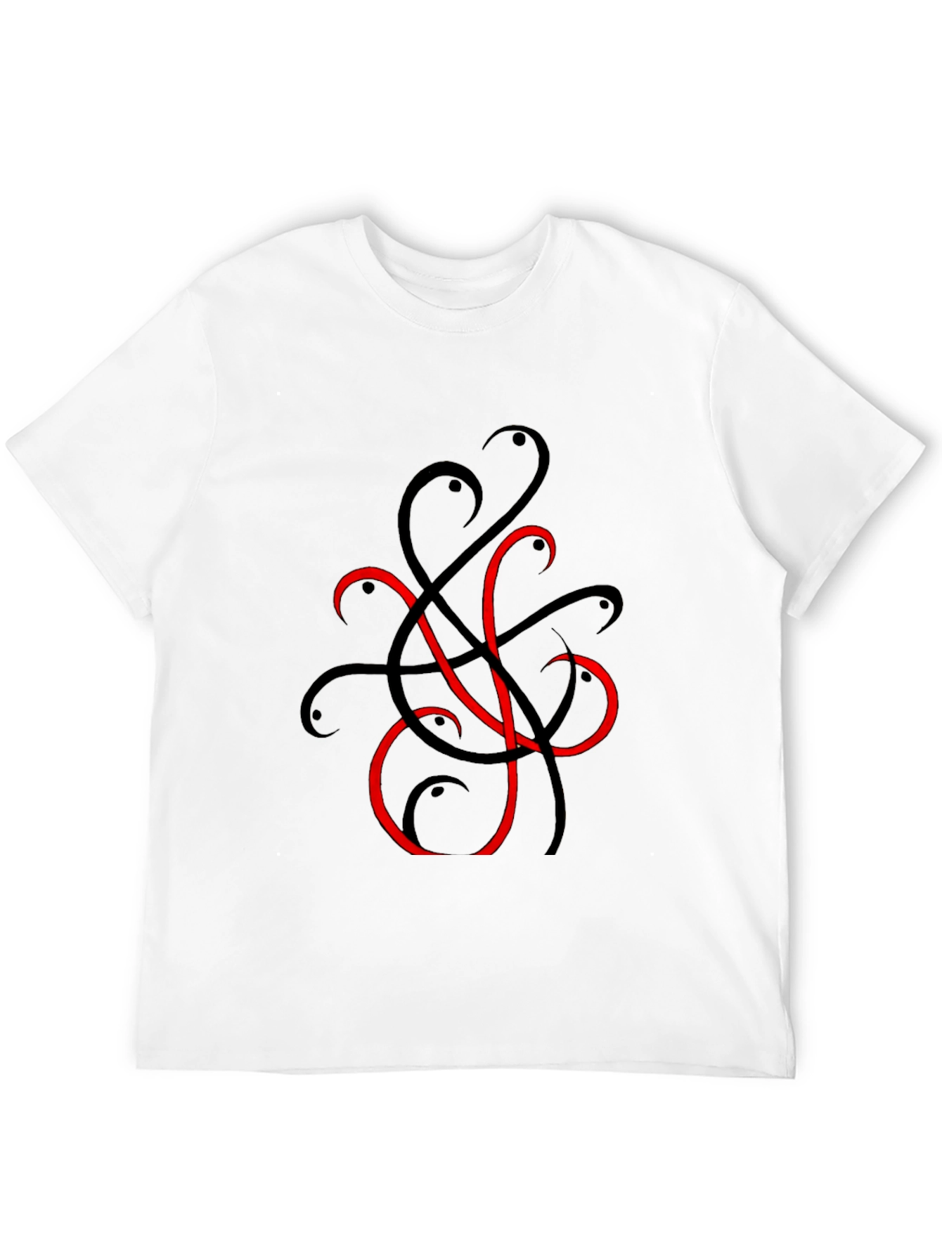 Black Abstract Snakes Tee - Cool Graphic T-Shirt view 12