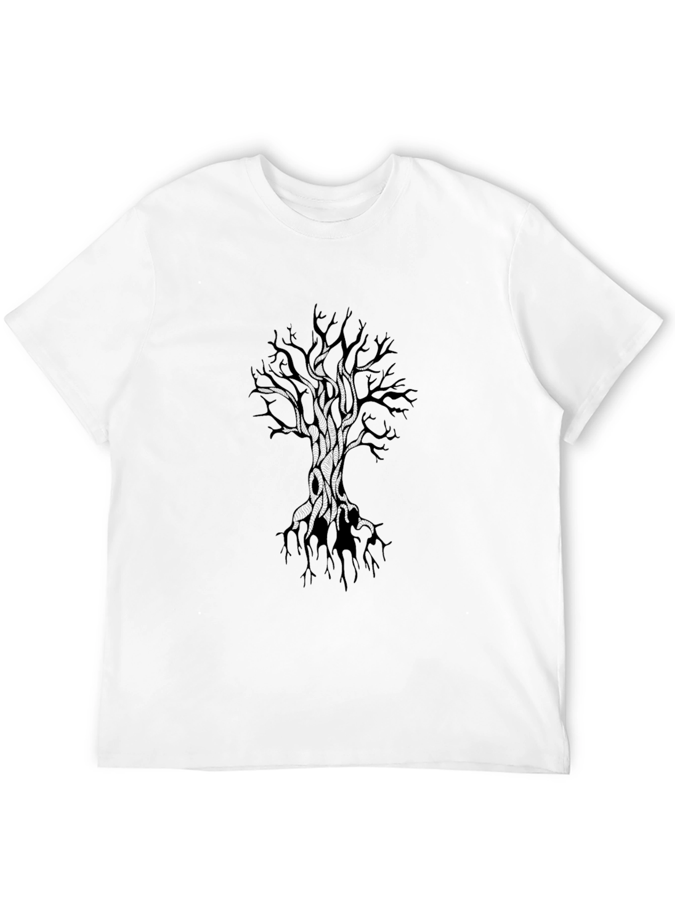Black Dark Tree Graphic Tee - Men's Black T-Shirt view 12